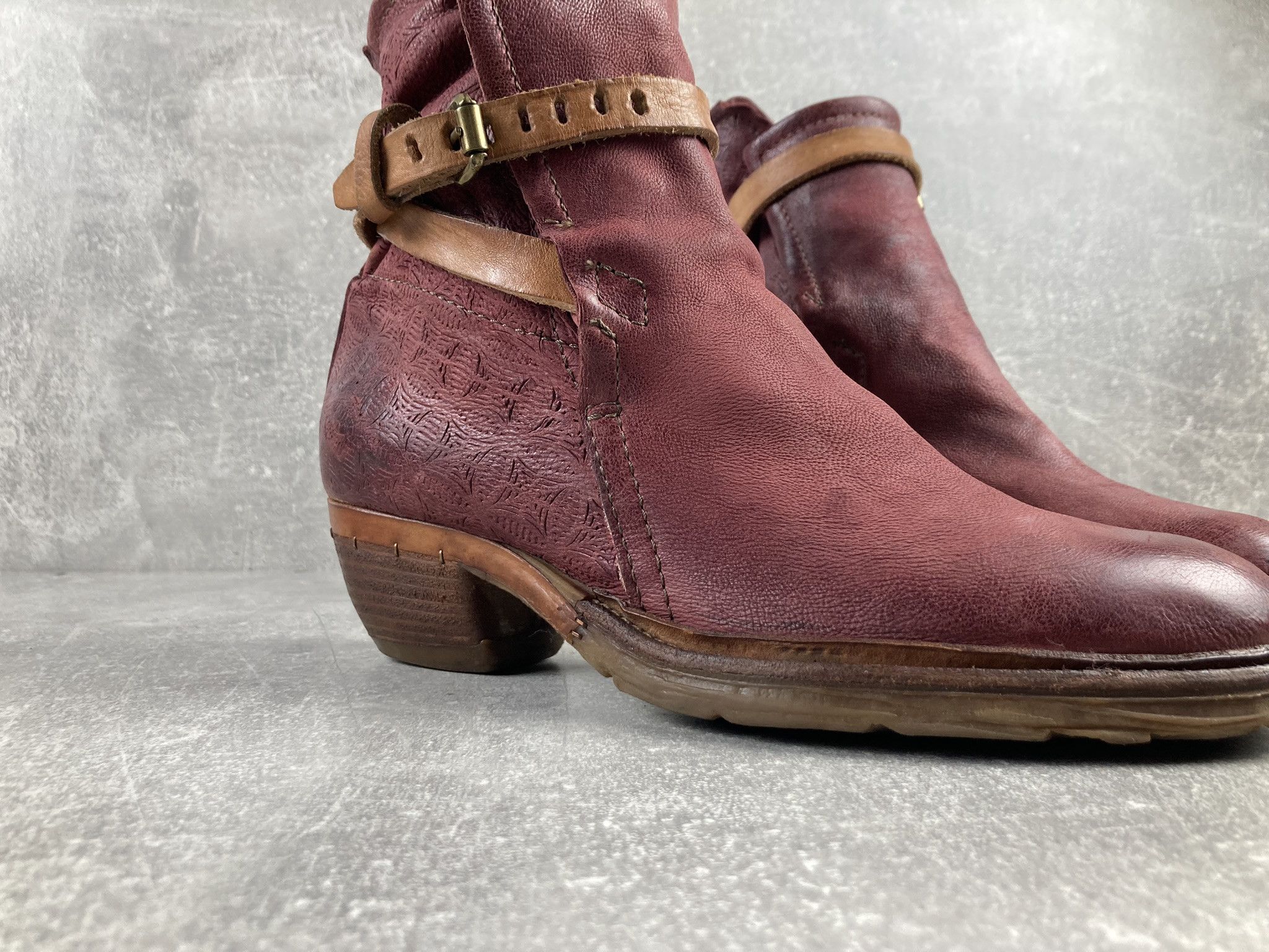A.S.98 A.S.98 red avant garde 00s leather high belted heel boots Size US 8 / IT 38 - 6 Thumbnail