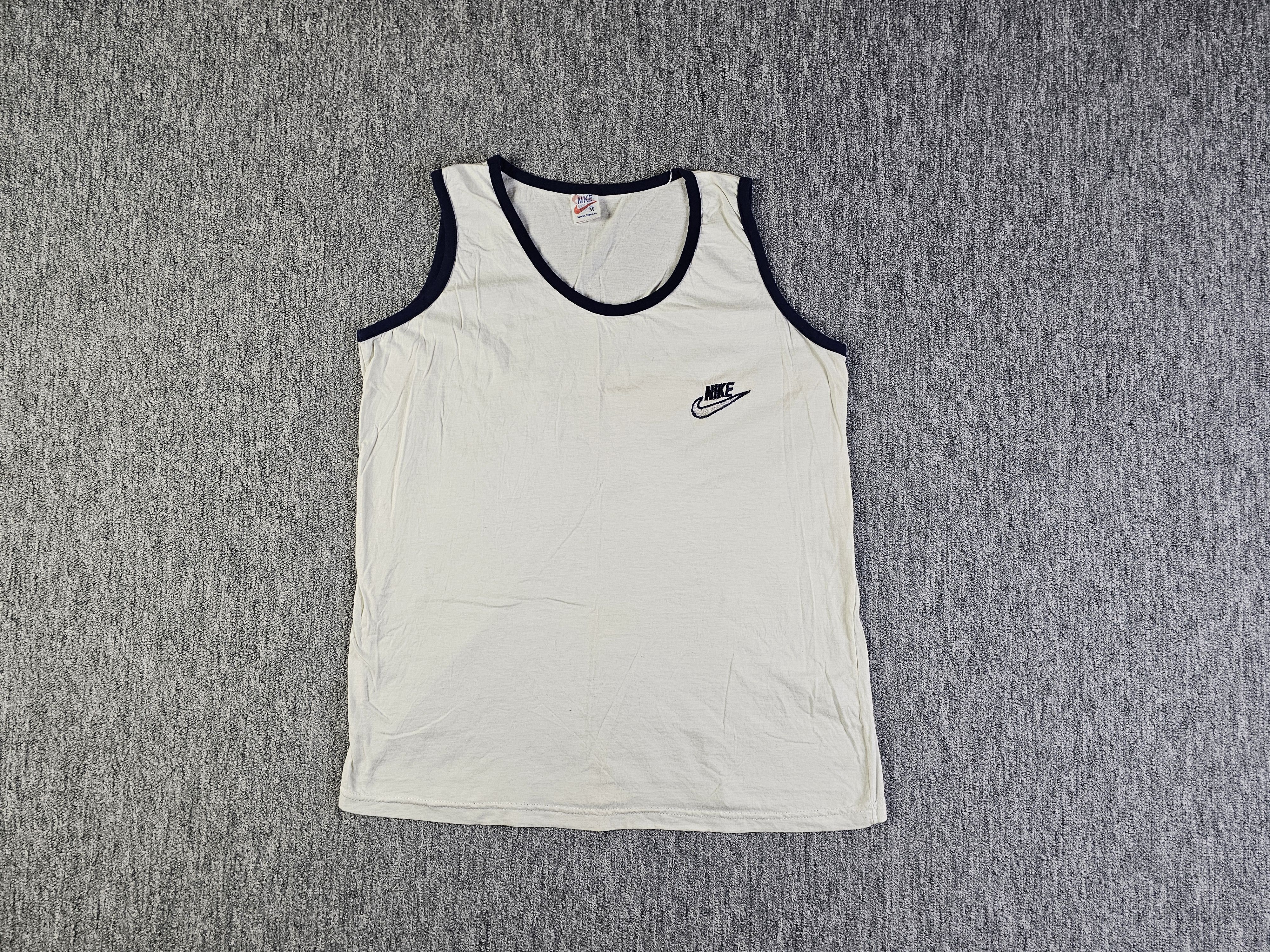Nike Vintage Nike Big Swoosh Tank Top Singlet White Made in USA M Size US M / EU 48-50 / 2 - 1 Thumbnail