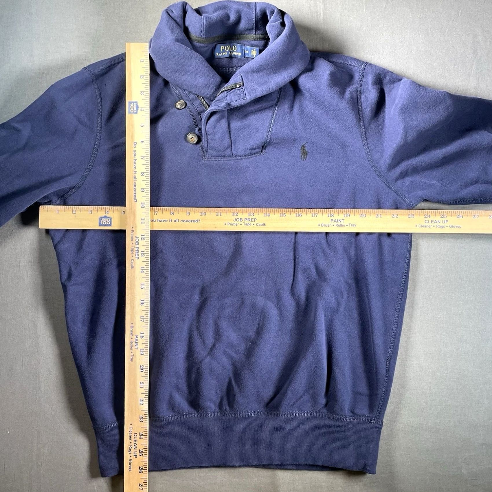 Polo Ralph Lauren Ralph Lauren Sweater Mens Large Rib Shawl Collar Loop Collar Pullover Blue Size US L / EU 52-54 / 3 - 2 Thumbnail