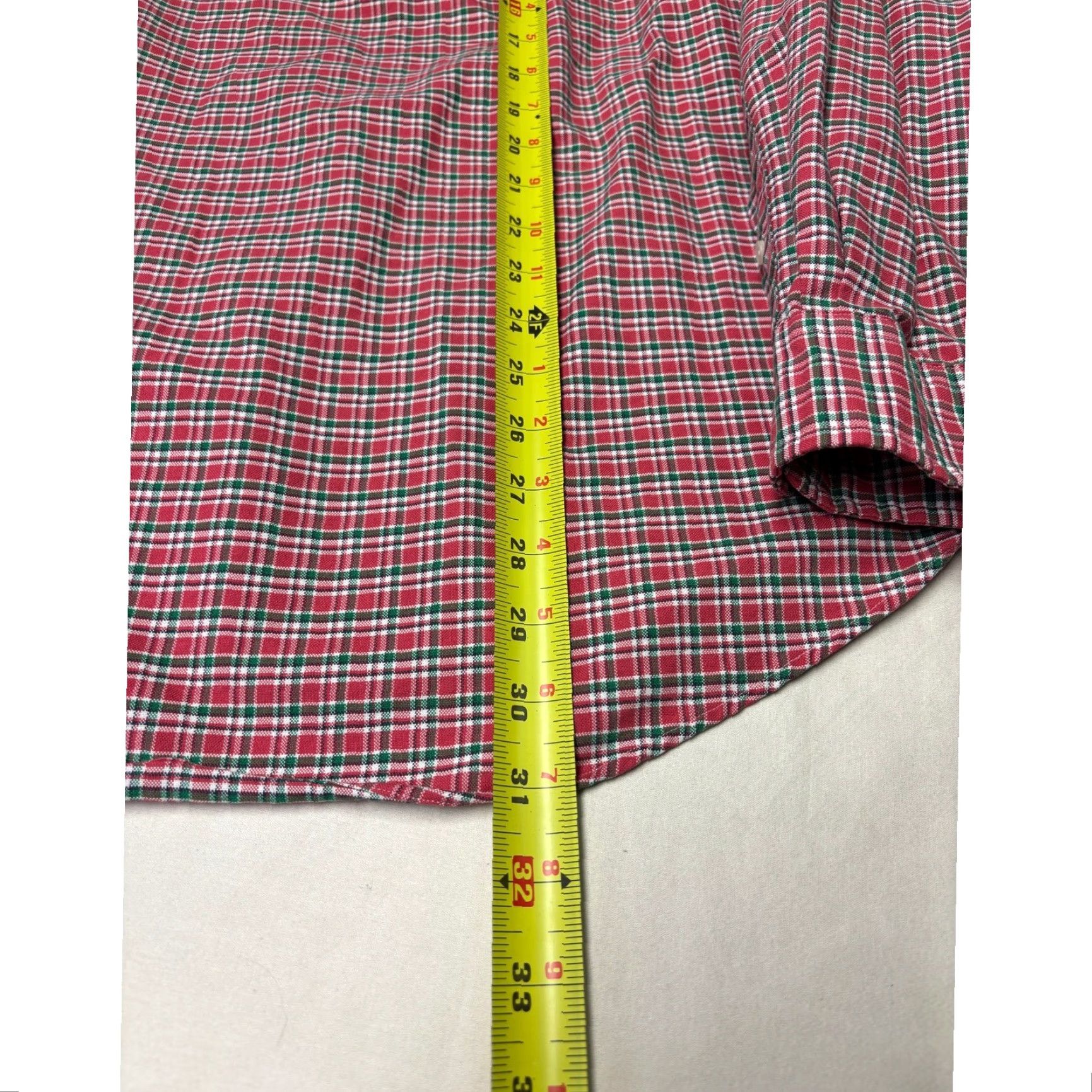 Ralph Lauren Ralph Lauren Mens XL Custom Fit Plaid Button-Down Shirt Red Green Cotton Long Size US XL / EU 56 / 4 - 7 Thumbnail