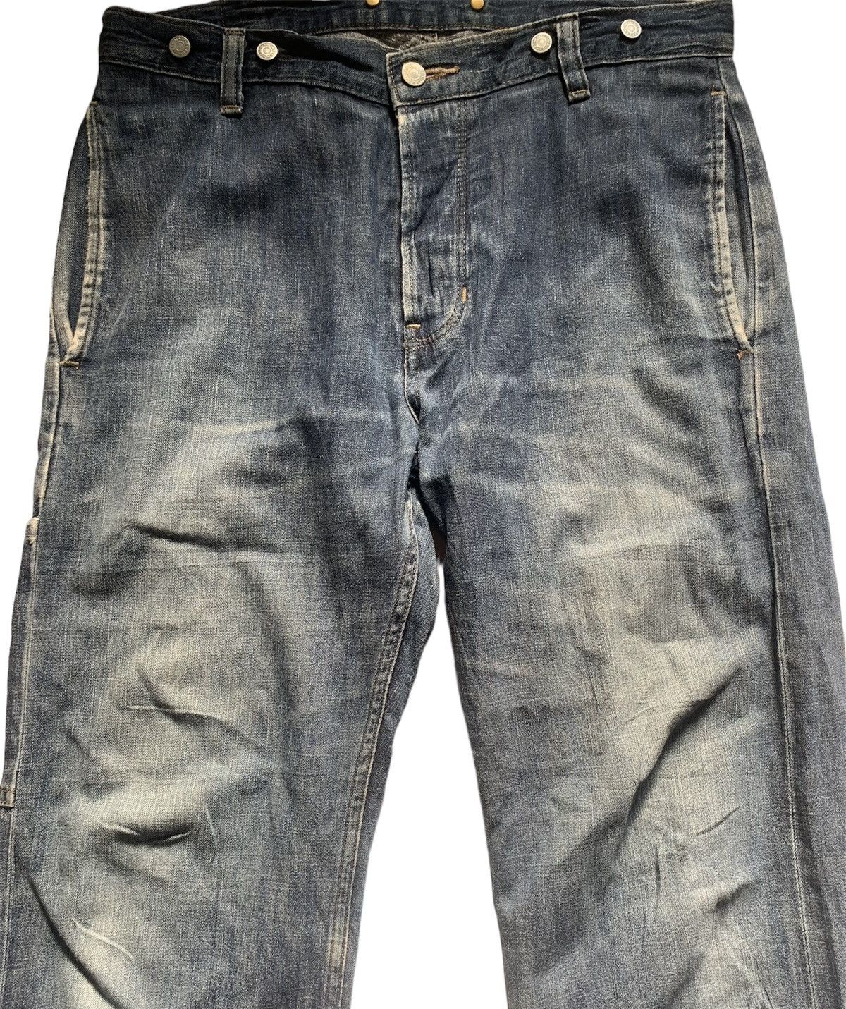 Margaret Howell Carpenter Hickory Workwear Japan Made Buckle Back Size US 33 - 4 Thumbnail