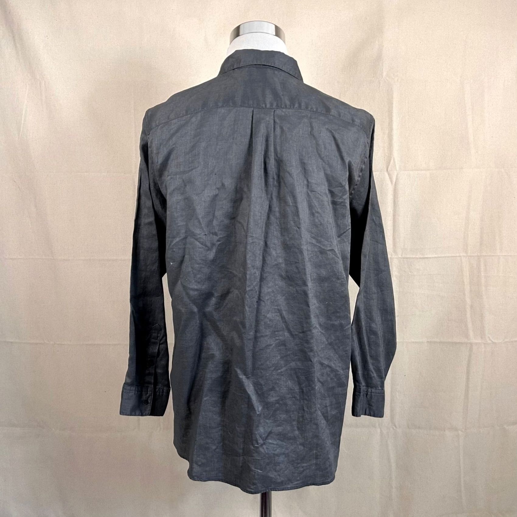 Uniqlo Uniqlo XXL Button Down Shirt Gray Solid 100% Linen Womens Size XXL / US 16-18 / IT 52-54 - 6 Thumbnail