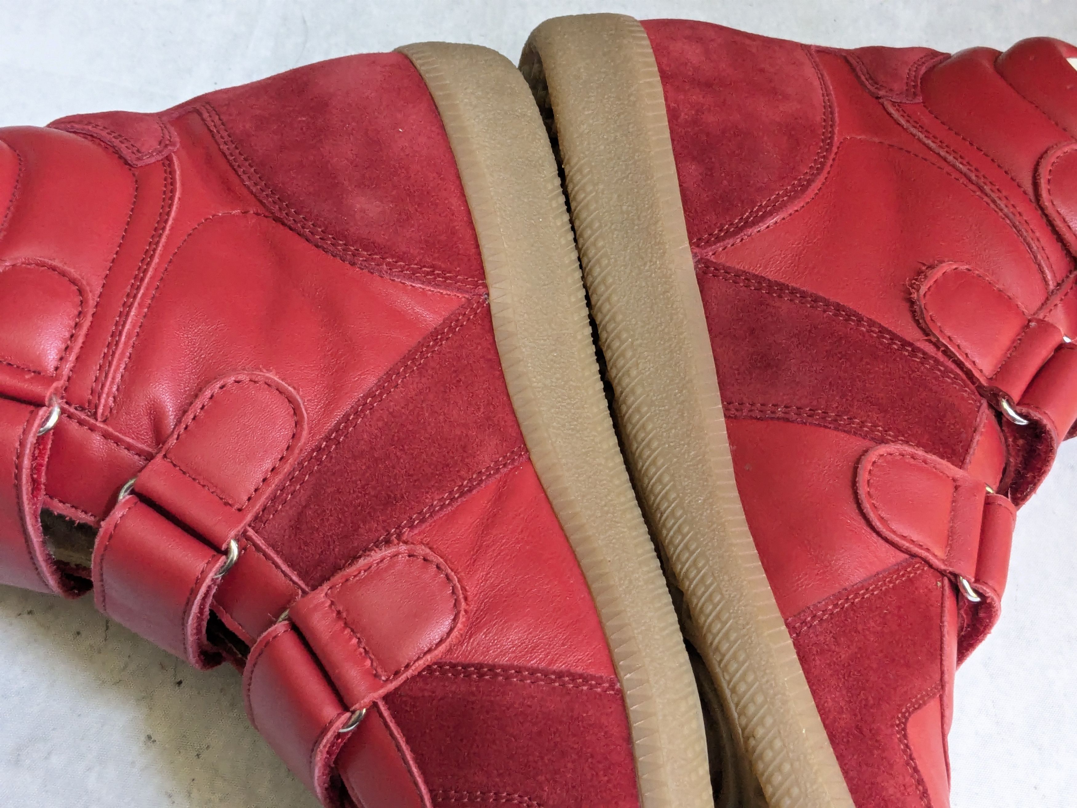 Maison Margiela Maison Margiela Triple Strap Sneakers 10 43 High Top Red Gum Size US 10 / EU 43 - 12 Thumbnail