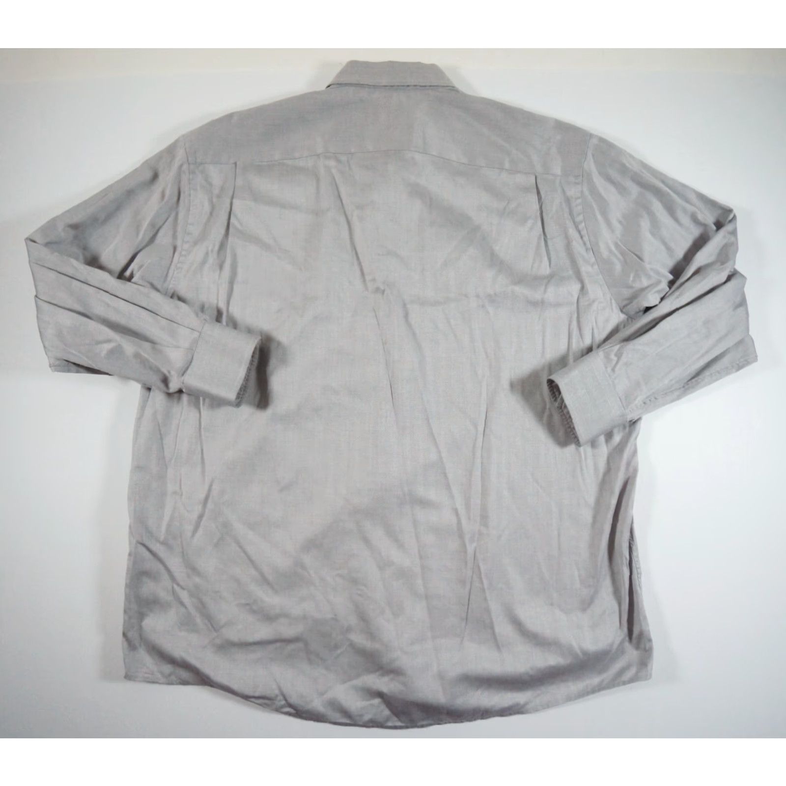 Eton VINTAGE ETON Men's Button Up Shirt Long Sleeve Gray 18 Collared Formal Casual Bookend Size 48R - 7 Thumbnail