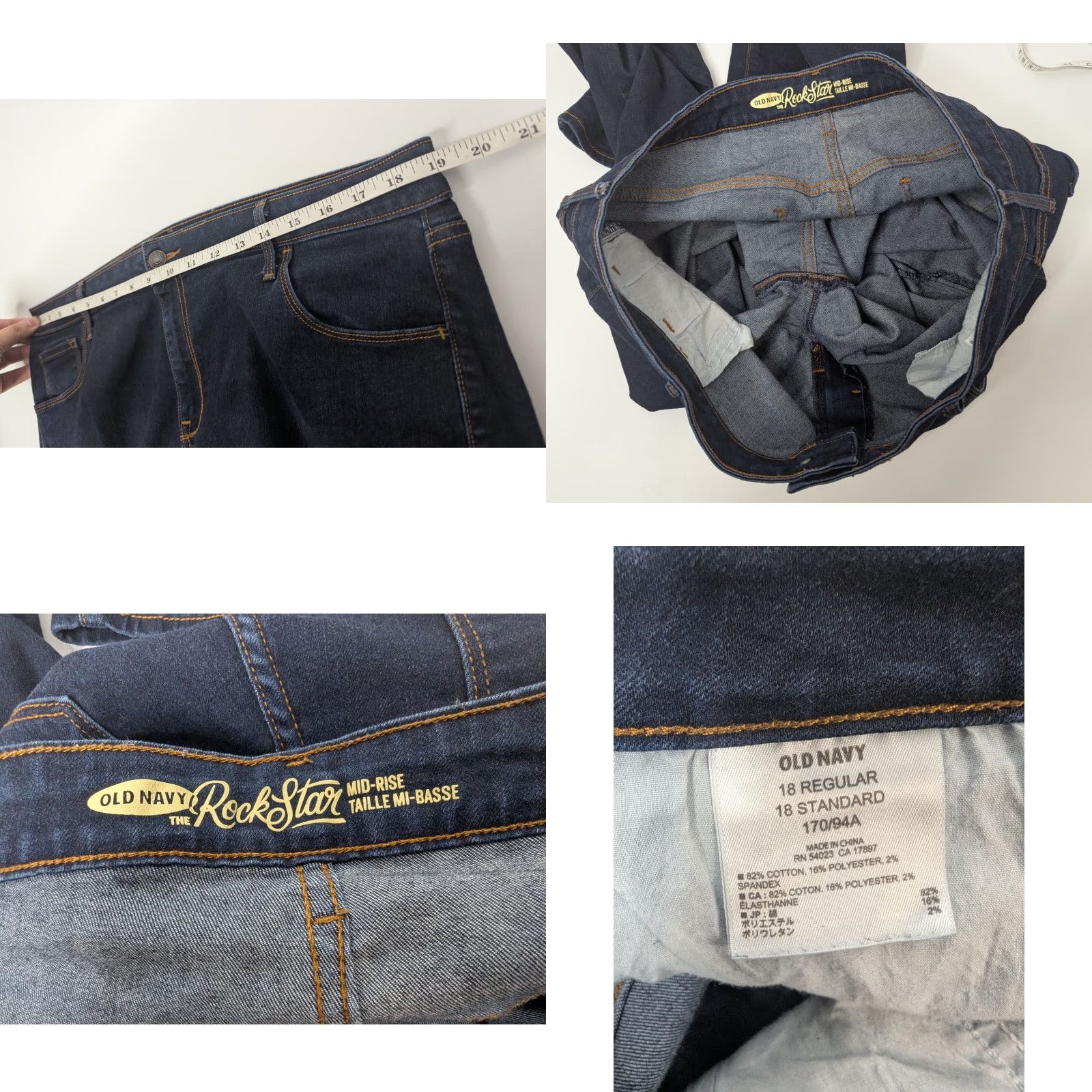 Old Navy Old Navy Jeans 18 Dark Wash Mid Rise Skinny Denim Stretch Denim 5-Pocket Womens Plus Blue Regular Size 40" / US 18 - 8 Thumbnail