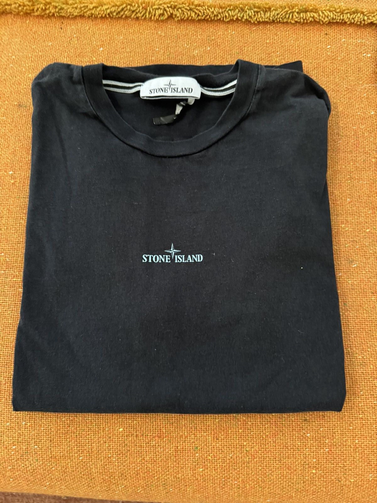 image of Black Stone Island T Shirt With Logo On Front And Back, Men's (Size Medium)