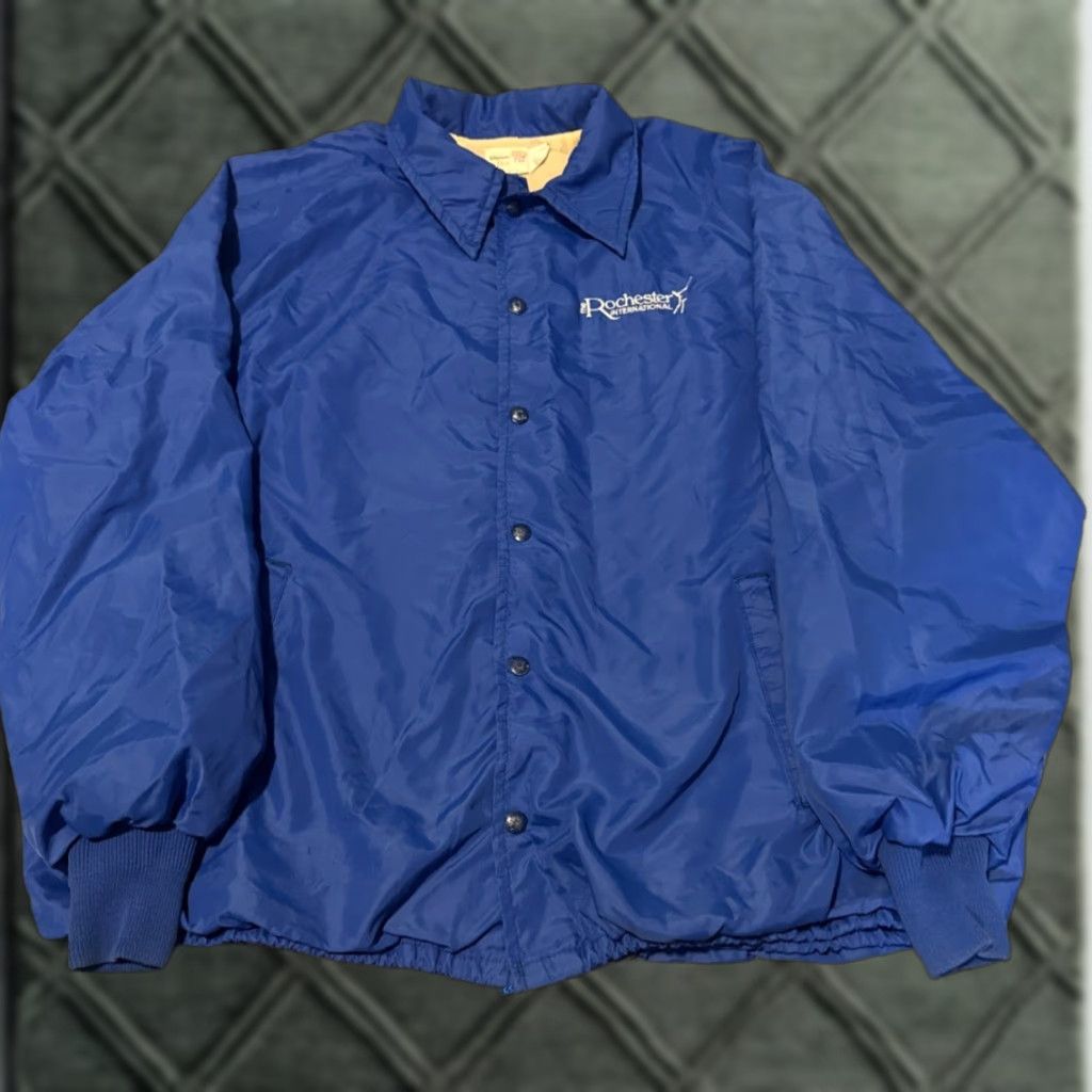Vintage VINTAGE Rochester International Golf Tournament Button Front Windbreaker Jacket XL Men King Louie Nylon Blue Size US XL / EU 56 / 4 - 1 Thumbnail