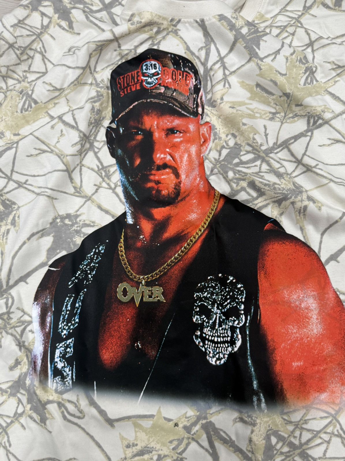 WWE WWE Stone Cold Tree Camo tee. Size US XL / EU 56 / 4 - 2 Thumbnail