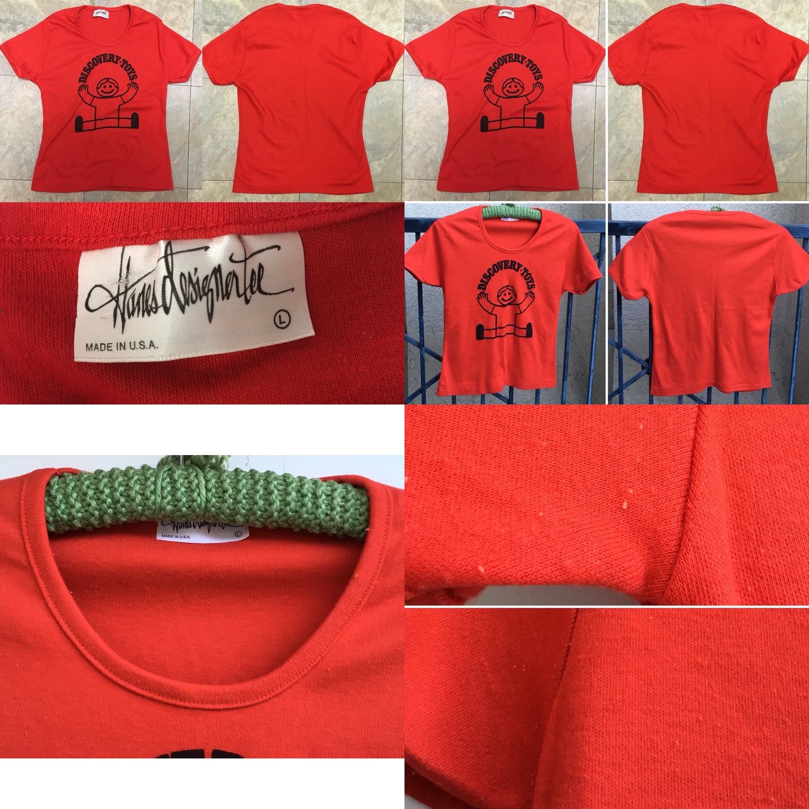 Vintage VINTAGE Hanes designer tee DISCOVERY TOYS T-Shirt 1980s Red Women L United States Short Sleeve Graphic Tee Size L / US 10 / IT 46 - 8 Thumbnail