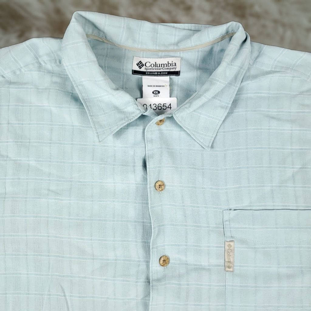 Vintage Columbia Shirt Mens 2XL Blue Plaid Button-Up Short Sleeve Casual Shirt Size US XXL / EU 58 / 5 - 1 Thumbnail