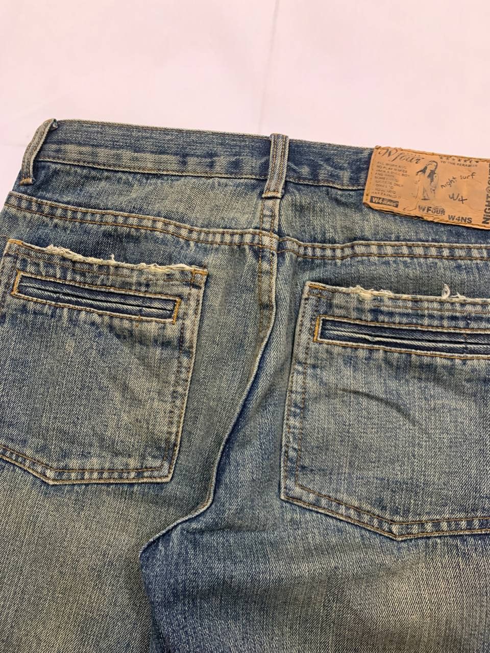 Japanese Brand Vintage 2000s WFour Japan Printed Face Jeans Size US 30 / EU 46 - 9 Thumbnail