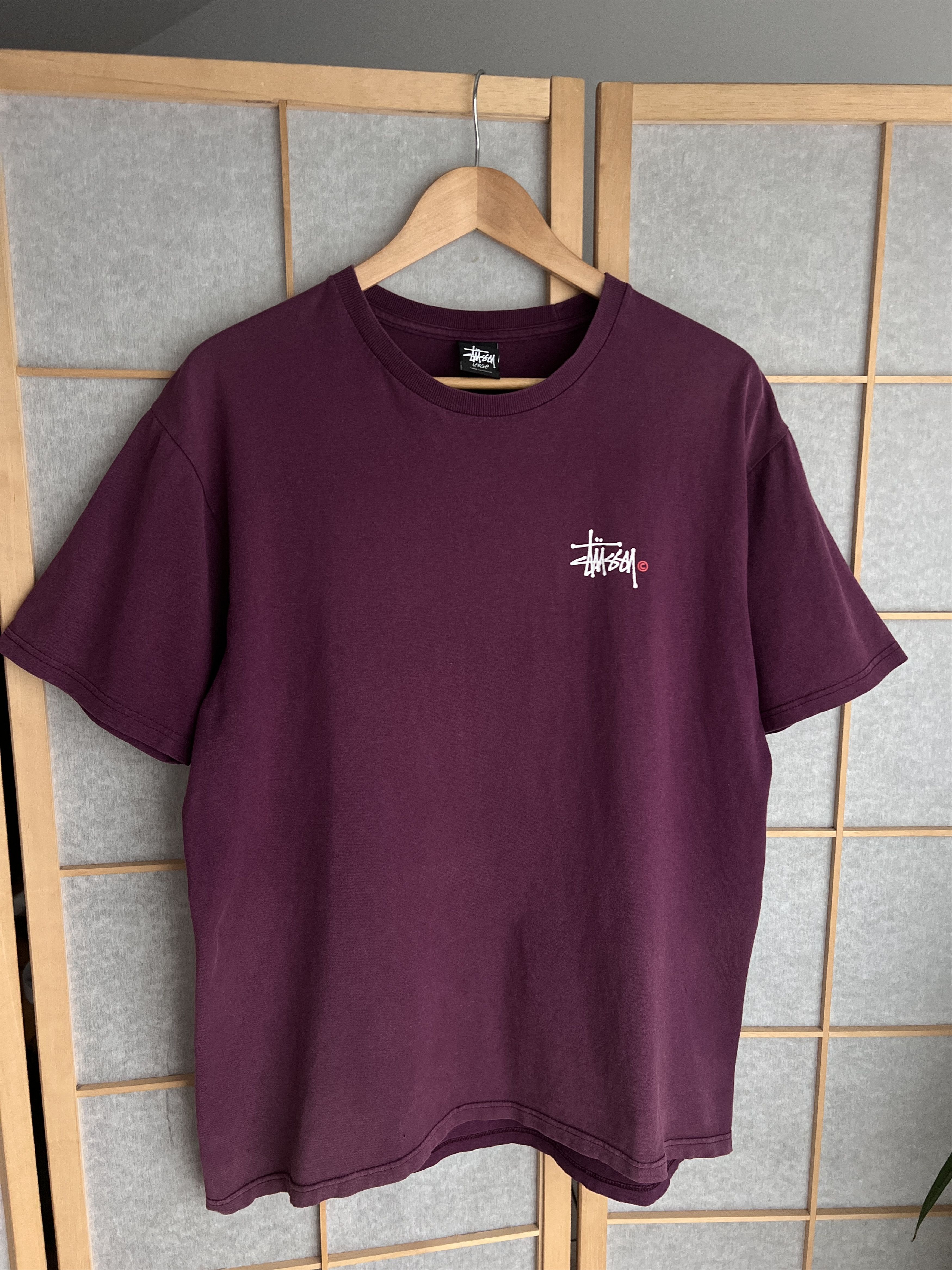 Stussy Crazy Stussy sunfaded burgundy vintage big back logo t shirt Size US L / EU 52-54 / 3 - 2 Thumbnail