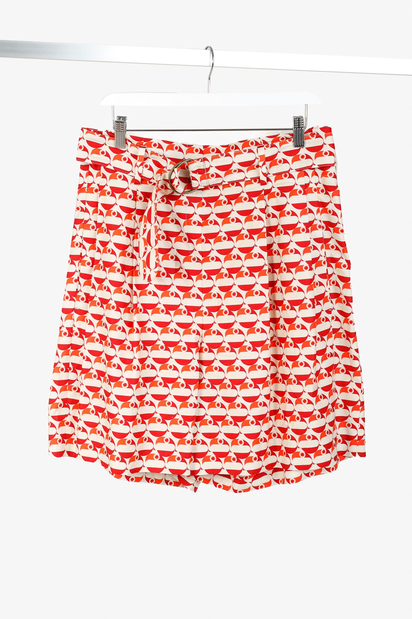 Akris Akris Punto R/24 Fiorellina Cotton Pelican Dot Belted Shorts Size 34" / US 12 / IT 48 - 1 Thumbnail