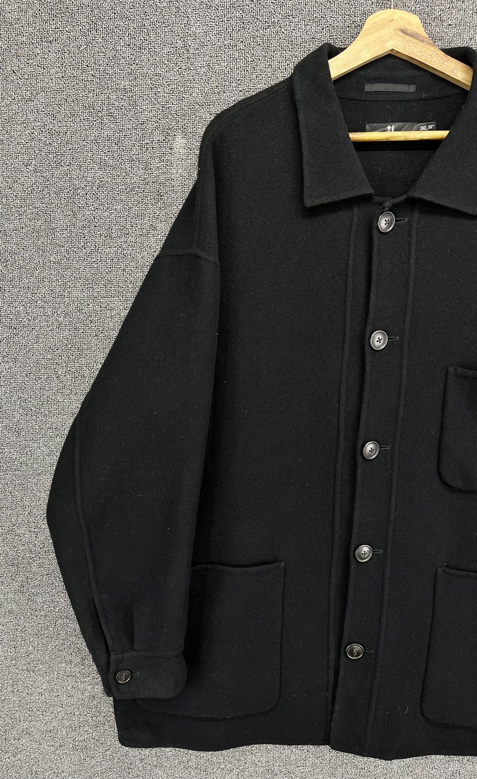 Jil Sander × Uniqlo Jil Sander x Uniqlo Black Button Up Wool Jacket Size US XXL / EU 58 / 5 - 4 Thumbnail