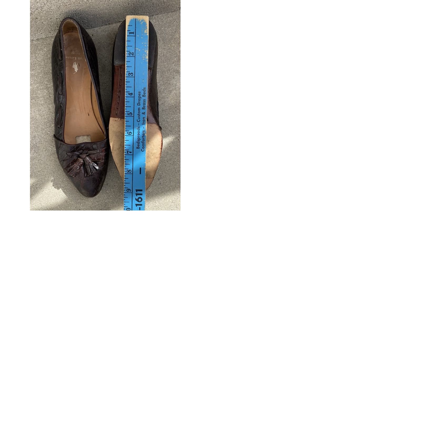Ralph Lauren Ralph Lauren Vintage Alligator Embossed Leather Tassel Flat Women Size 6.5 AA Brown Leather Lining Narrow Outsole Vintage Yes Shoes Size US 7 / IT 37 - 12 Thumbnail