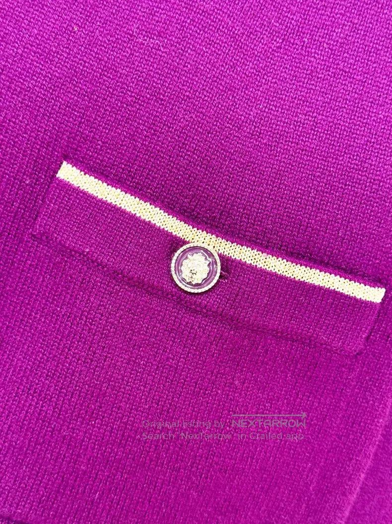Chanel Chanel Purple cashmere cardigan coat Size XS / US 0-2 / IT 36-38 - 4 Thumbnail