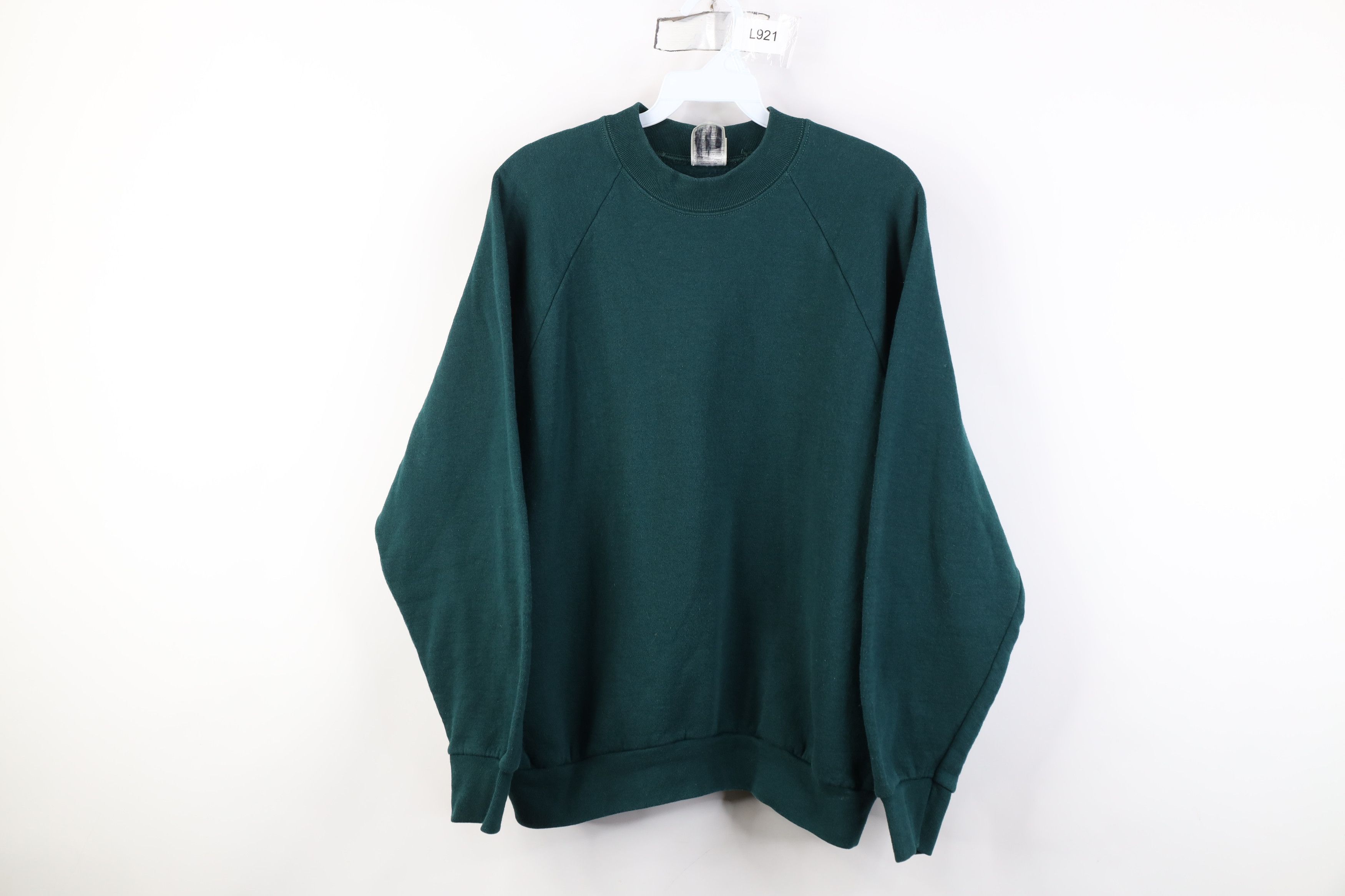Vintage Vintage 90s Streetwear Crewneck Sweatshirt Hunter Green USA Size L / US 10 / IT 46 - 1 Thumbnail