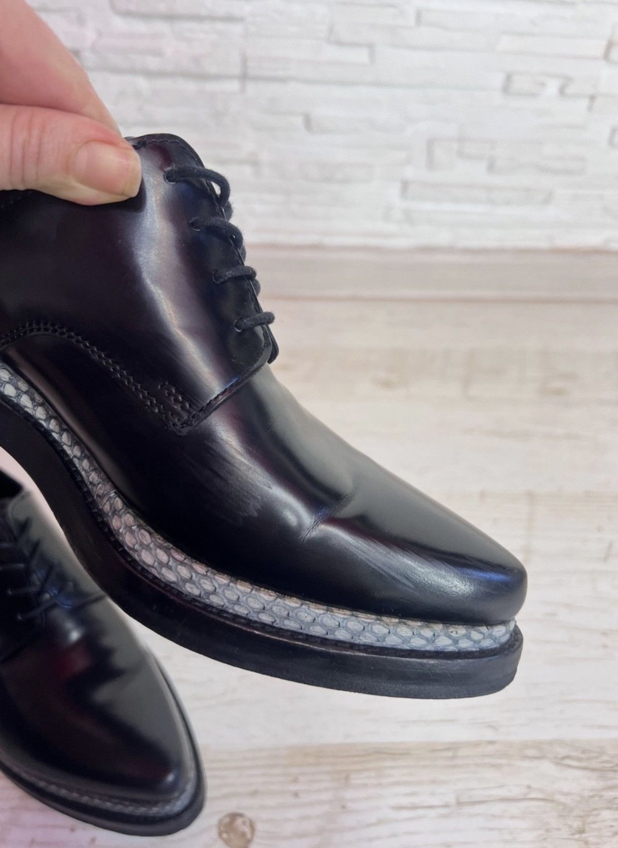 Acne Studios Acne Studios Lark Leather Loafers Black Snake Panel Size 40 Size US 10 / IT 40 - 12 Thumbnail