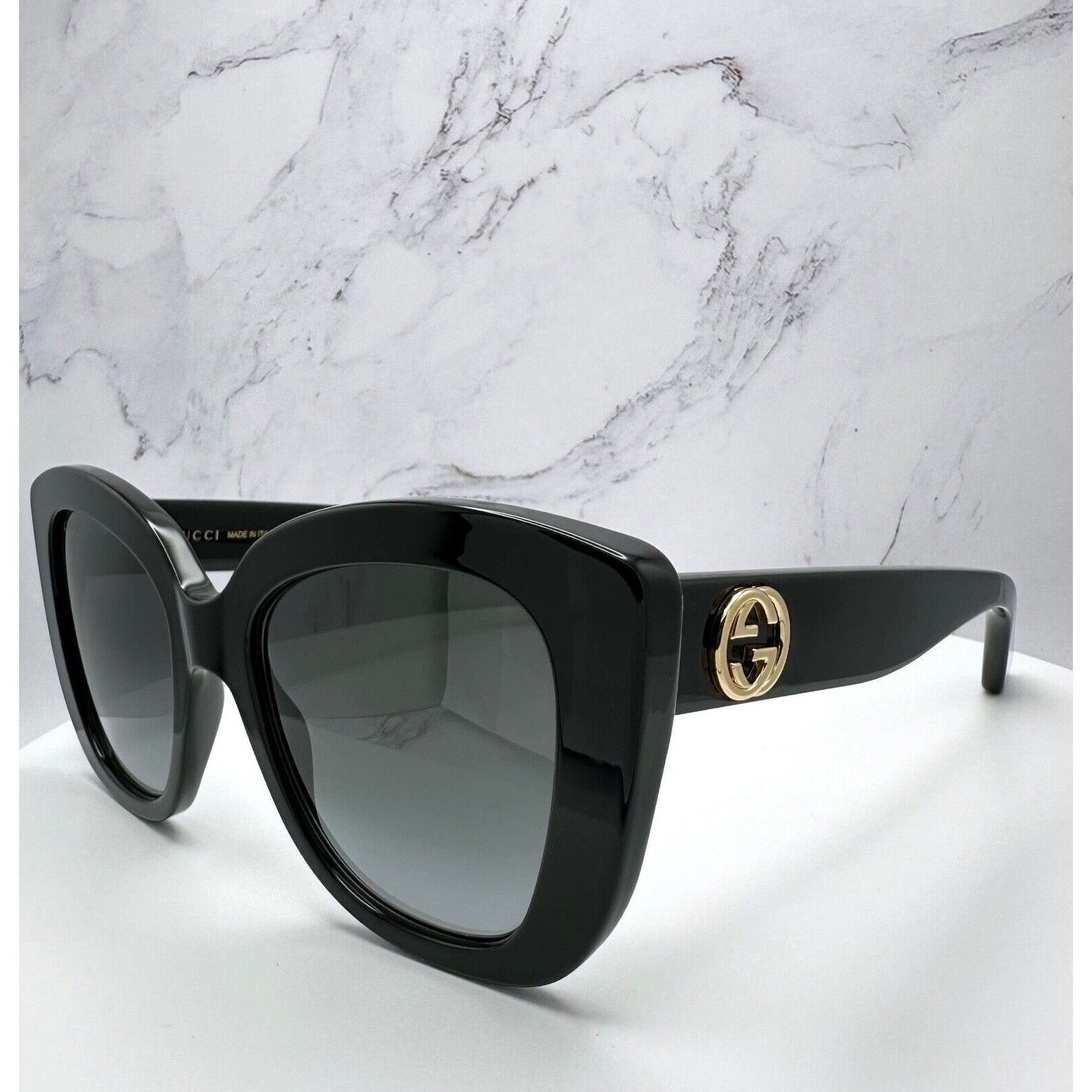 Gucci New Gucci Sunglasses Black Cat Eye Gold GG Metal Logo Size ONE SIZE - 19 Thumbnail