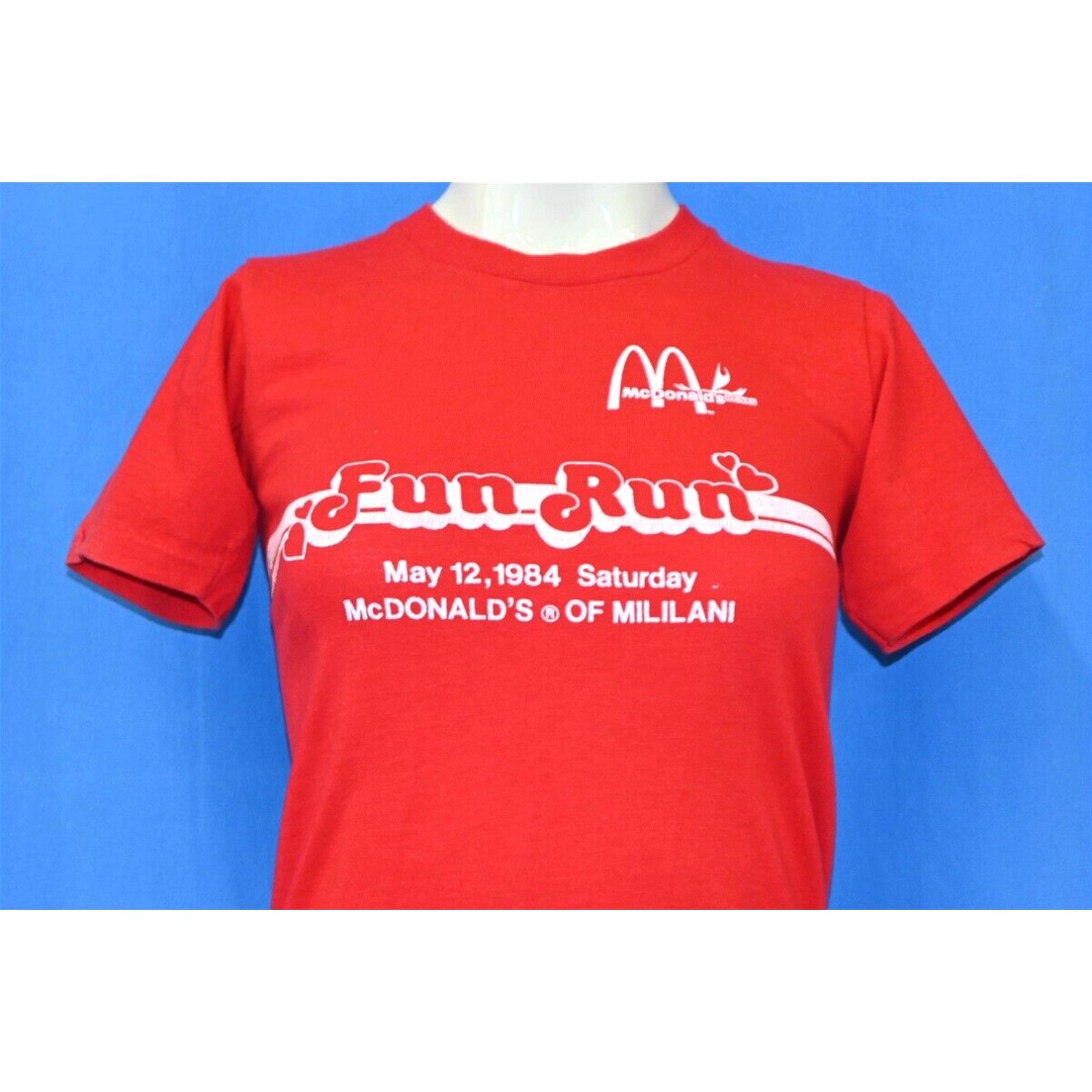 image of Crazy Shirts VTG 80's Ronald Mcdonald House Run Mililani Hawaii 1984 Women's T-Shirt Xs in White