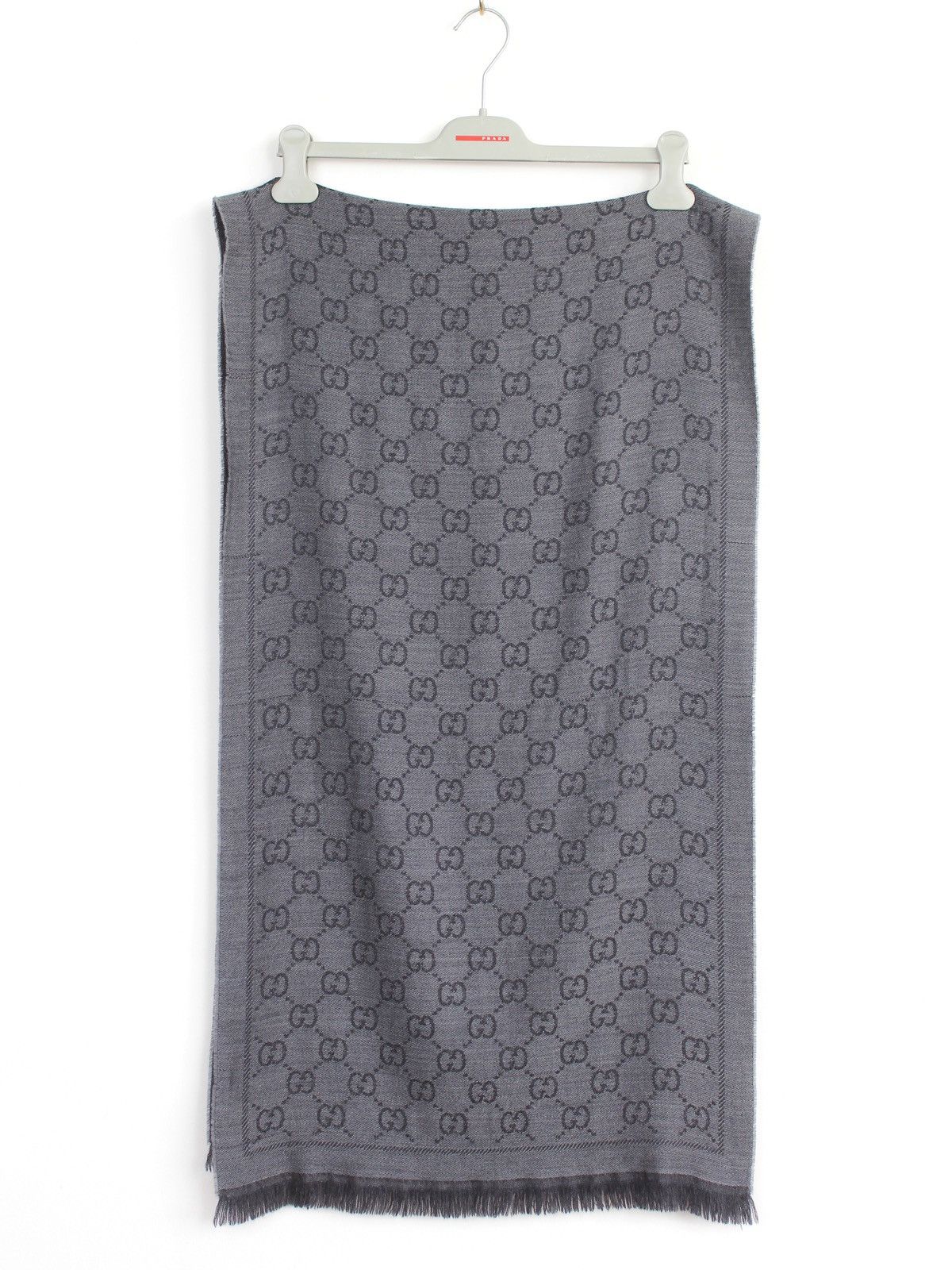 Gucci Gucci GG Jacquard Wool Scarf Grey 48x180 Size ONE SIZE - 6 Thumbnail