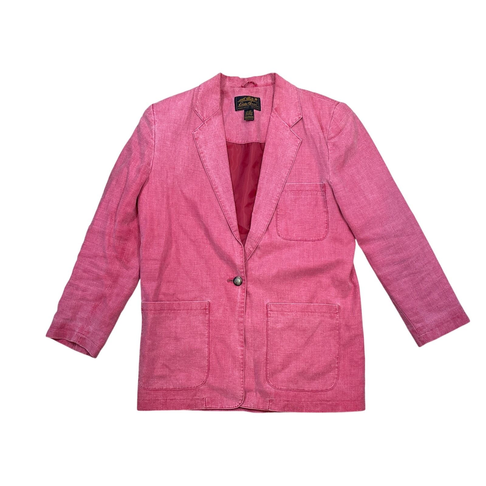 Eddie Bauer Vintage 90s Eddie Bauer salmon 100% linen women’s blazer M Size XL / US 12-14 / IT 48-50 - 1 Thumbnail