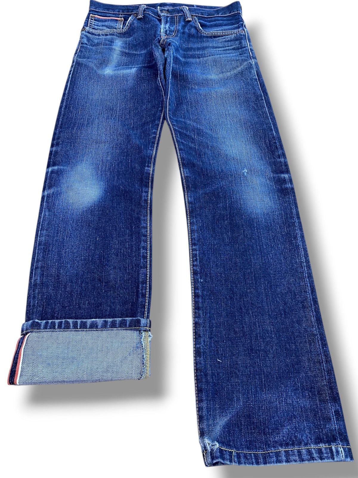 Edwin Edwin X Selvage Blue Wash Whiskered Style Loose Jeans Size US 31 - 1 Thumbnail