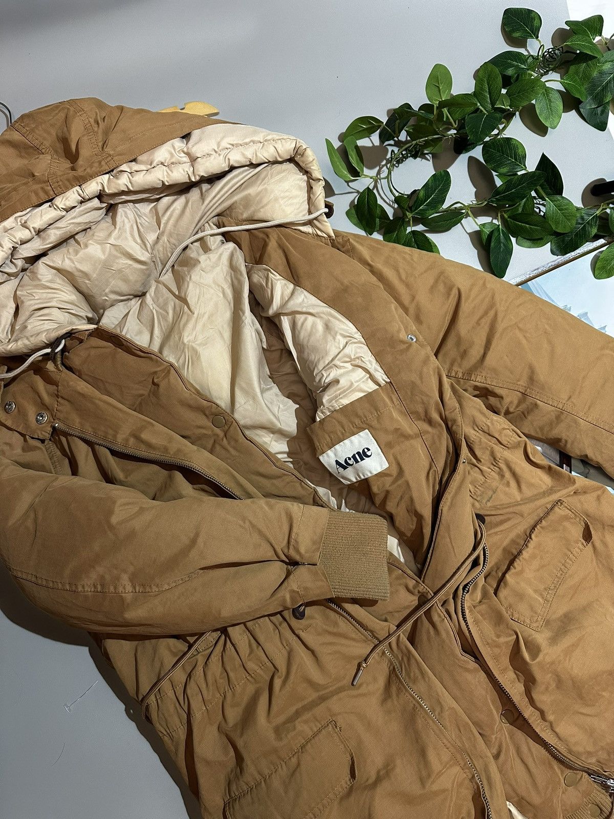 Acne Studios Acne Tan Puffer Parka Coat Detachable Hood Padded Liner 34SM Size S / US 4 / IT 40 - 1 Thumbnail