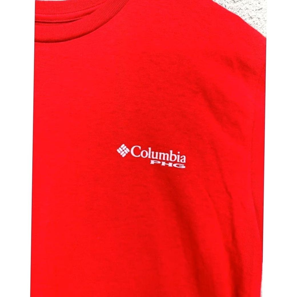 Vintage Columbia T-Shirt Mens Adult Medium Red Short Sleeve Crew Neck Outdoor Breathable Solid Hunting Fishing NEW Size US M / EU 48-50 / 2 - 5 Thumbnail