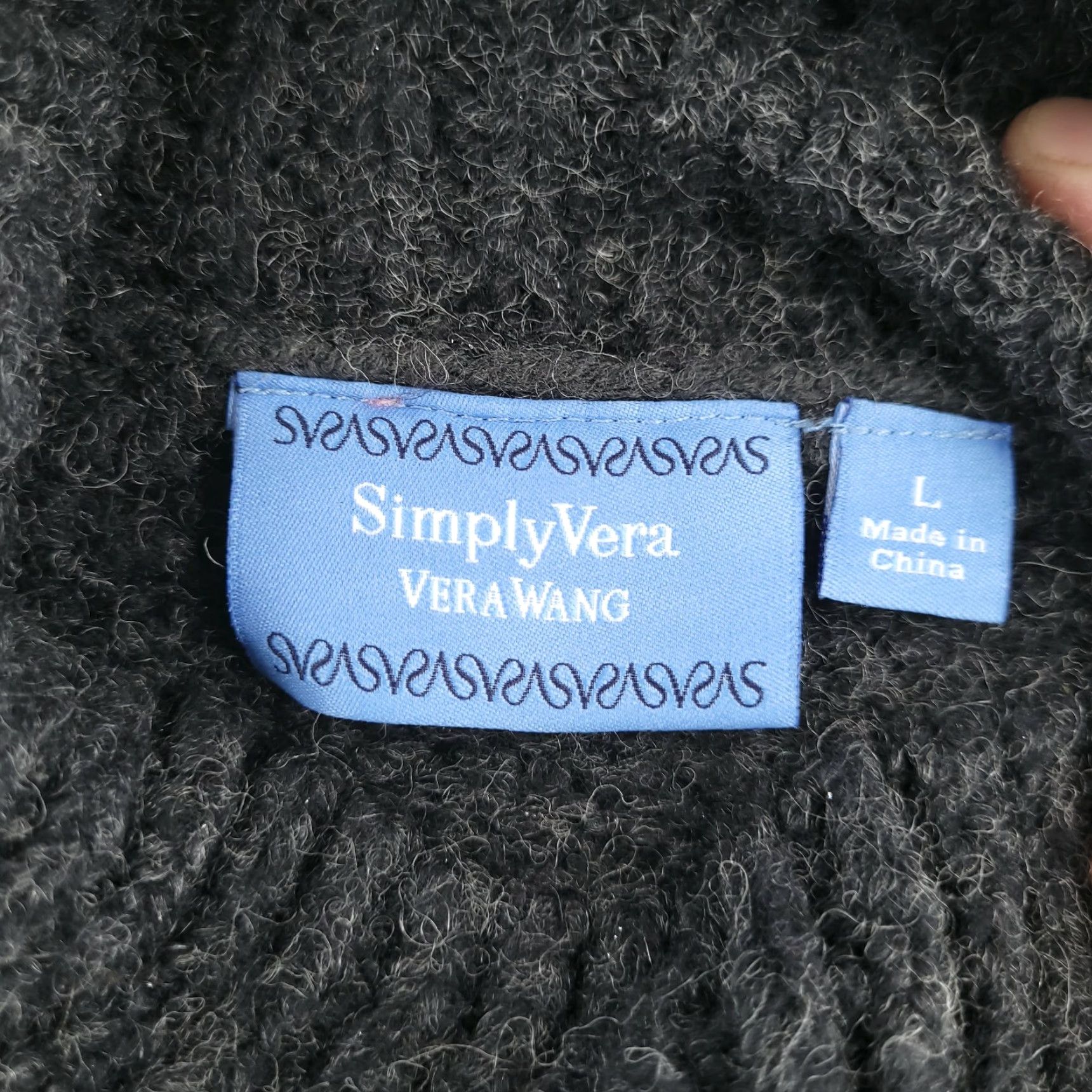 Vintage Simply Vera Vera Wang Sweater Dress Womens Large Gray Turtleneck Wool Acrylic Size L / US 10 / IT 46 - 4 Thumbnail