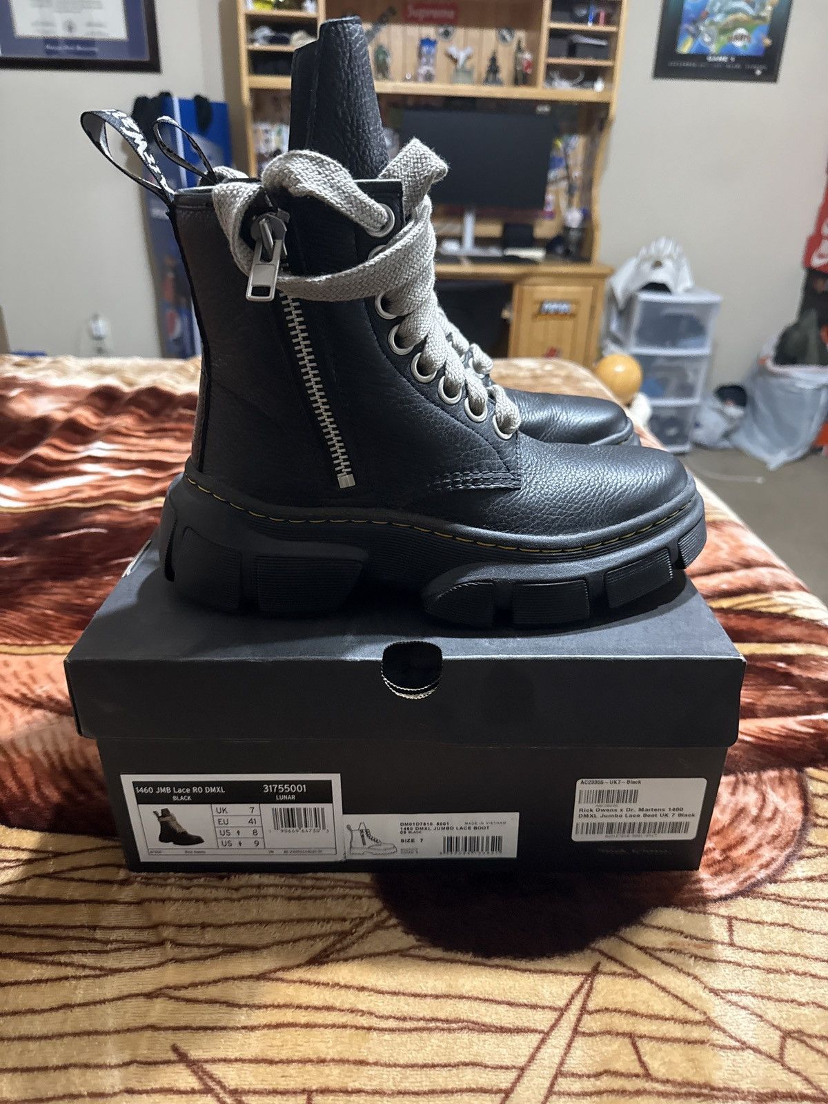 Dr. Martens × Rick Owens Dr.Martens x 1460 RICK OWENS DMXL LEATHER LACE UP BOOTS Size US 8 / EU 41 - 2 Thumbnail