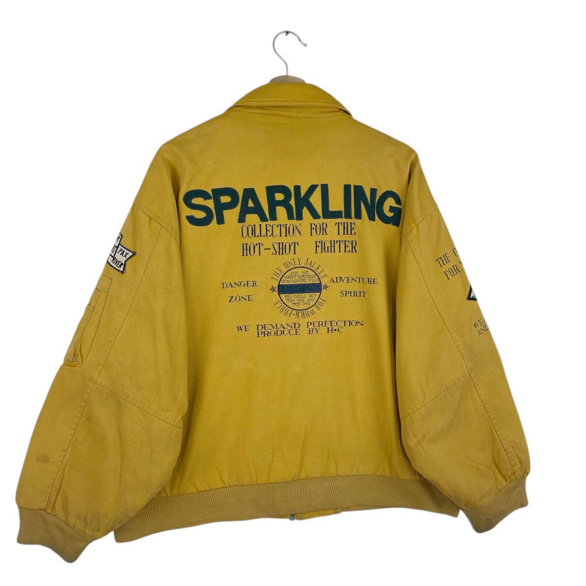 Vintage Work Force Patches Bomber Jacket Size US XL / EU 56 / 4 - 4 Thumbnail