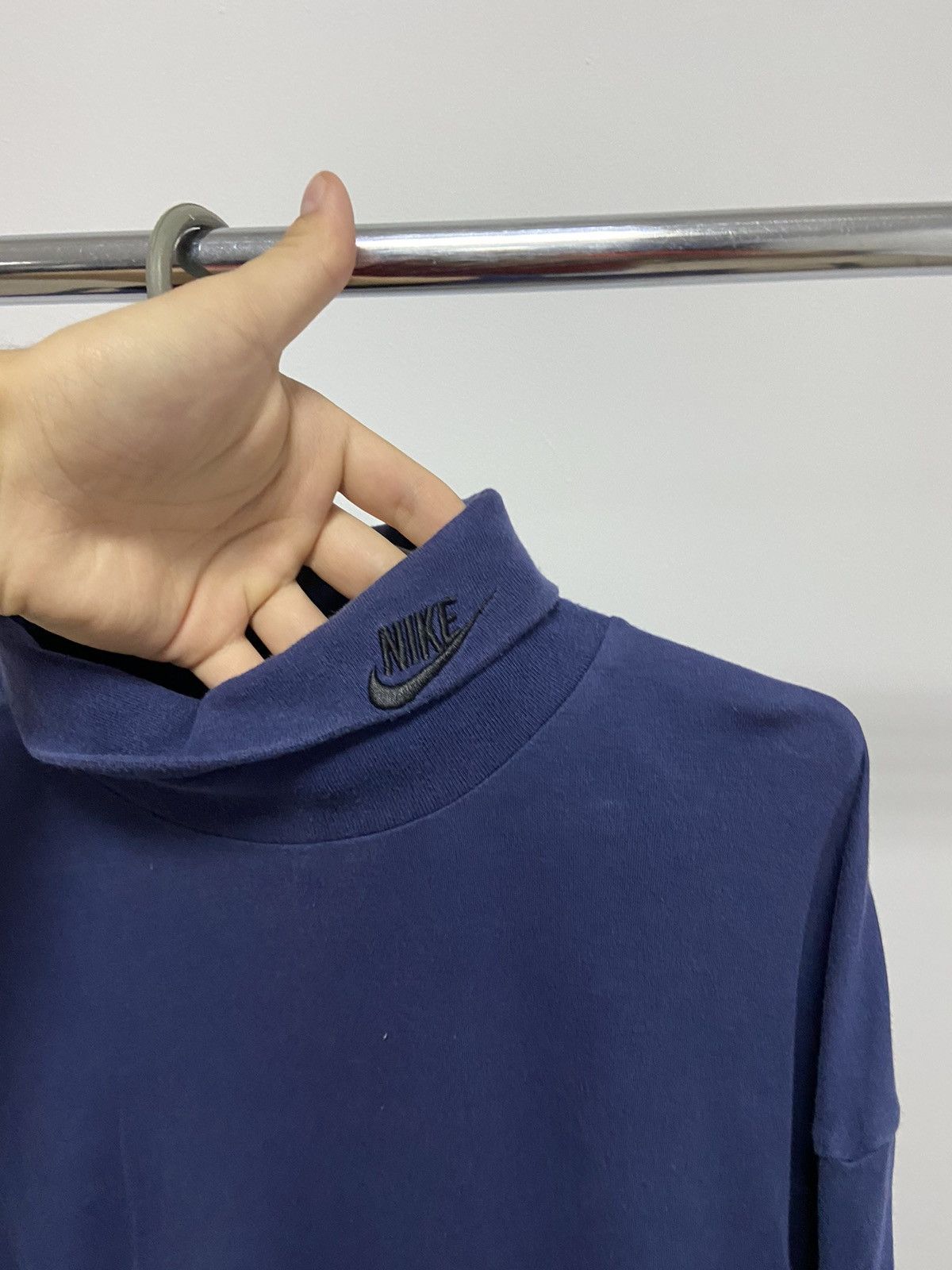 Nike × Vintage Nike Sweatshirt small Logo Vintage turtle neck Long sleeve Size US L / EU 52-54 / 3 - 4 Thumbnail