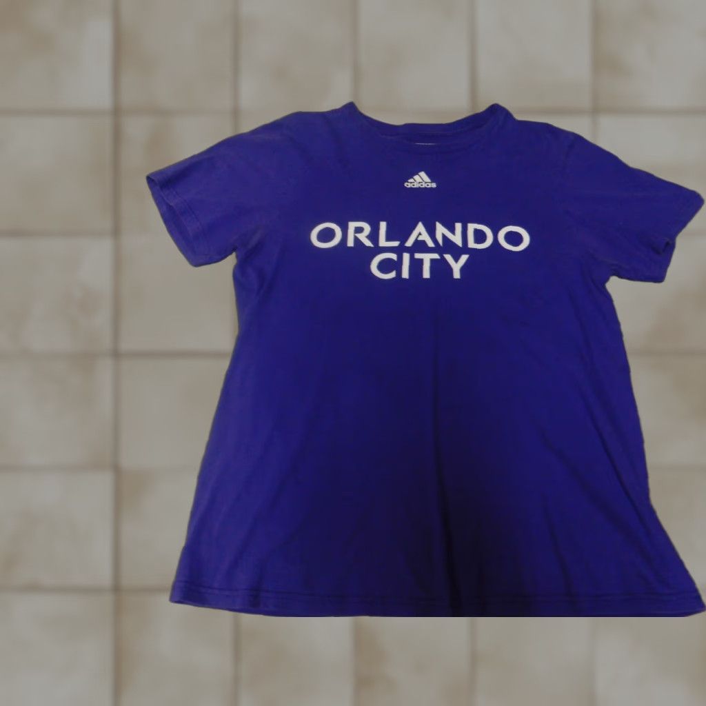 Adidas Adidas Mens Shirt M Purple Orlando City Florida T-Shirt Short Sleeve V-Neck Logo City 90s? Size US M / EU 48-50 / 2 - 1 Thumbnail