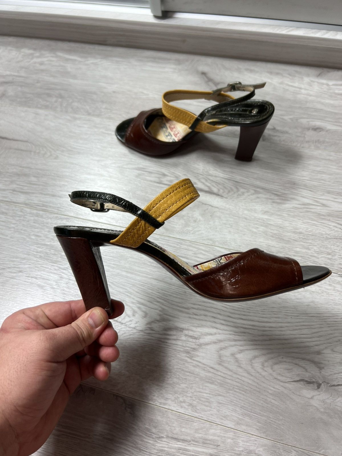 Celine Celine Multicolor Leather Slingback Open Toe Sandals Size 39 Size US 9 / IT 39 - 15 Thumbnail