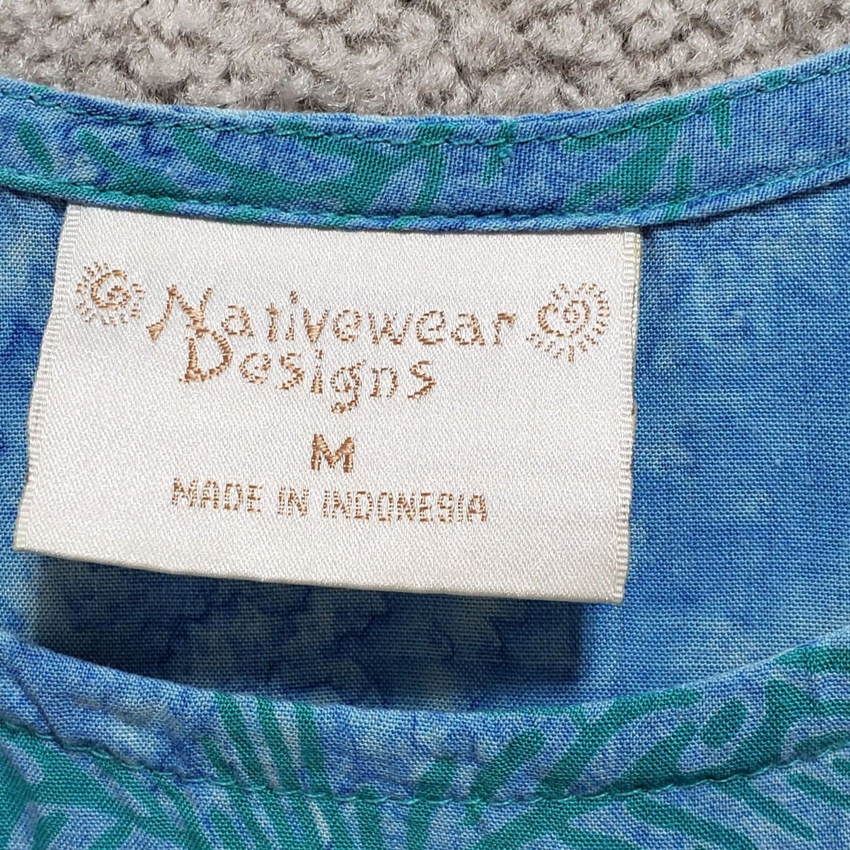Native Native Wear Tank Top Women's Medium Blue Palm Tree Print Pullover Size M / US 6-8 / IT 42-44 - 4 Thumbnail