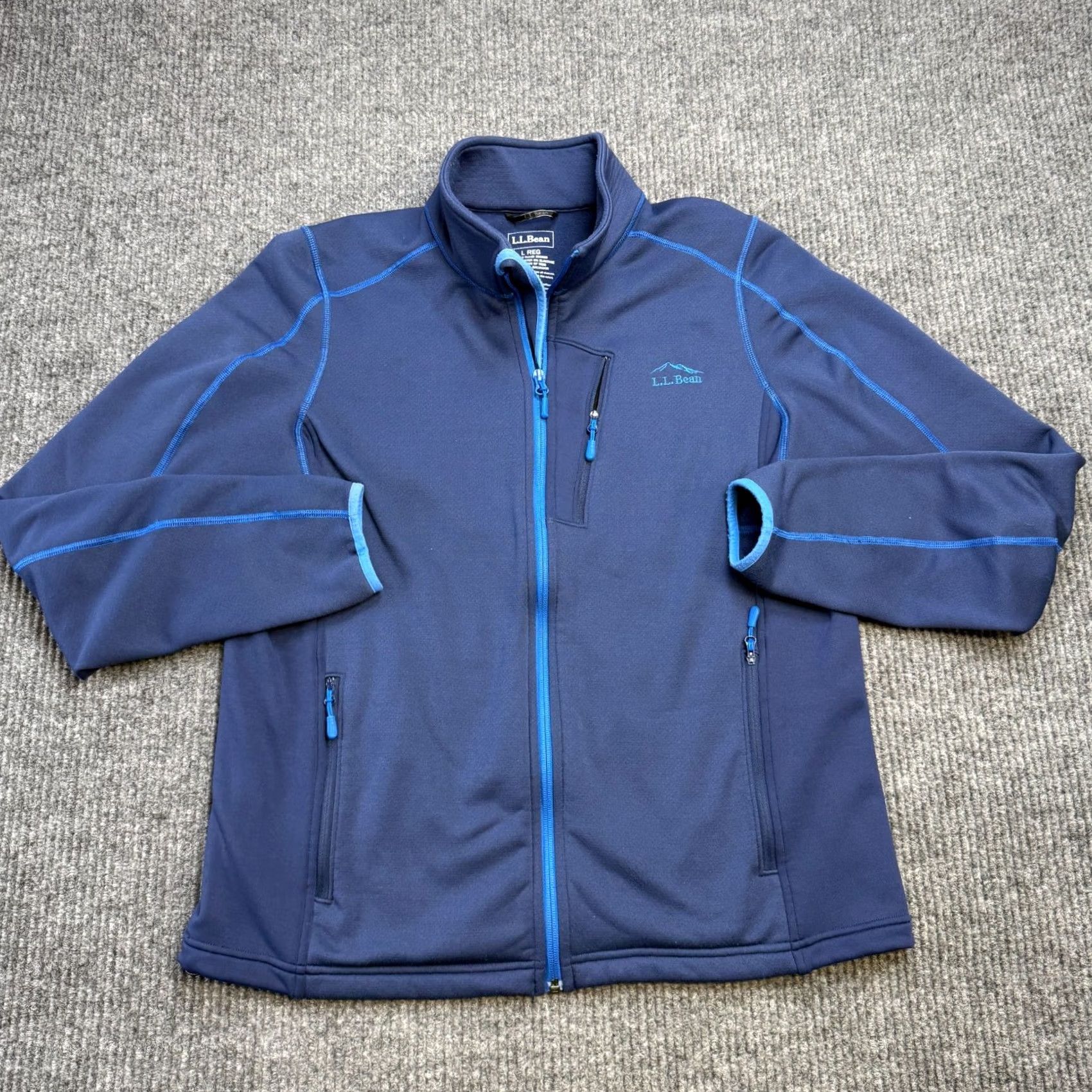Vintage L.L. Bean Jacket Mens Large Blue Pro Stretch Full Zip Fleece Windbreaker Casual Travel Chore Size US L / EU 52-54 / 3 - 2 Thumbnail
