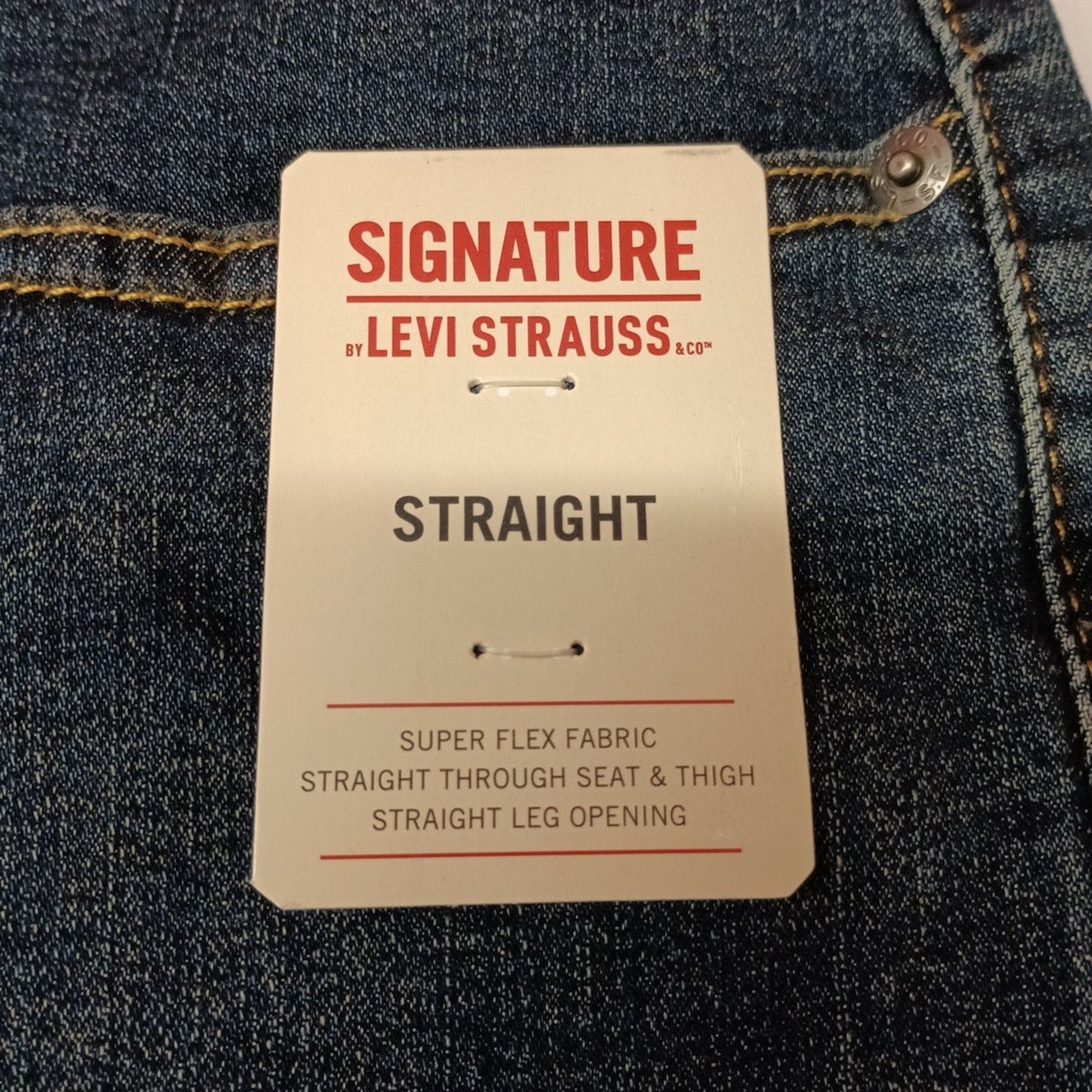 Levi's Signature Levi Straight Jeans Men's 38x32 Blue Super Flex Size US 38 / EU 54 - 5 Thumbnail