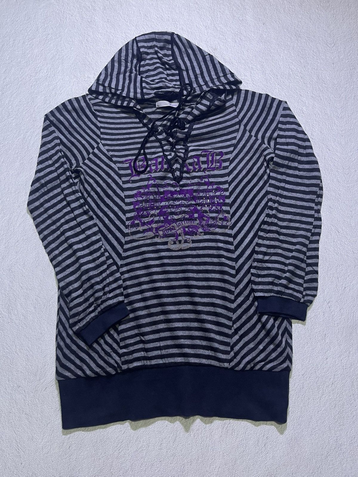 Japanese Brand Y2K BANILA B hoodies triped motif Size US S / EU 44-46 / 1 - 1 Thumbnail