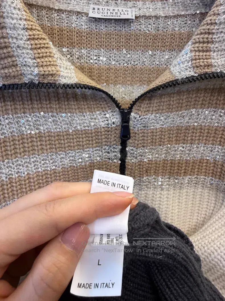 Brunello Cucinelli Brunello Cucinelli Sequined Cashmere Cardigan Size L / US 10 / IT 46 - 9 Thumbnail