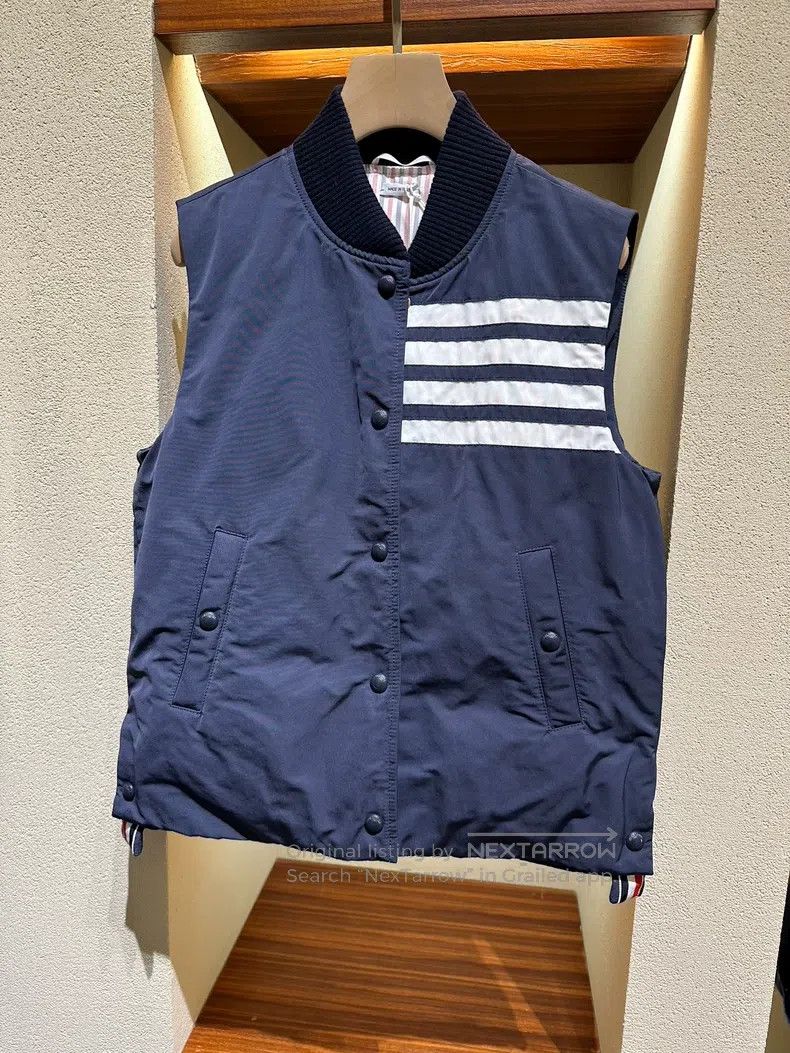 Thom Browne Thom Browne Navy blue knitted collar down vest Size S / US 4 / IT 40 - 1 Thumbnail