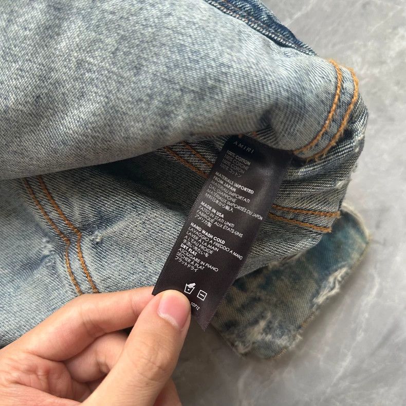 Amiri Amiri 16og genuine oil stain denim jacket Size US L / EU 52-54 / 3 - 4 Thumbnail