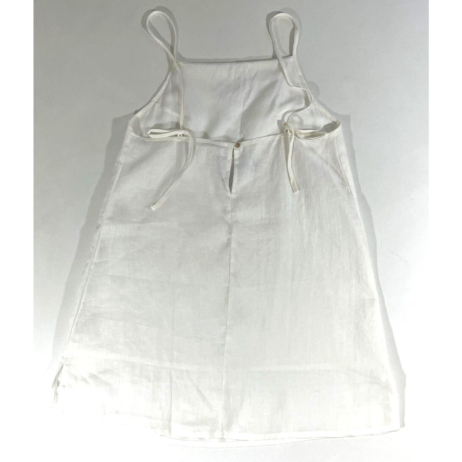 Vintage AURA The Label Linen Tank White Boho NWT Women's L Shirt Tank Bohemian Breathable Lightweight Size L / US 10 / IT 46 - 6 Thumbnail