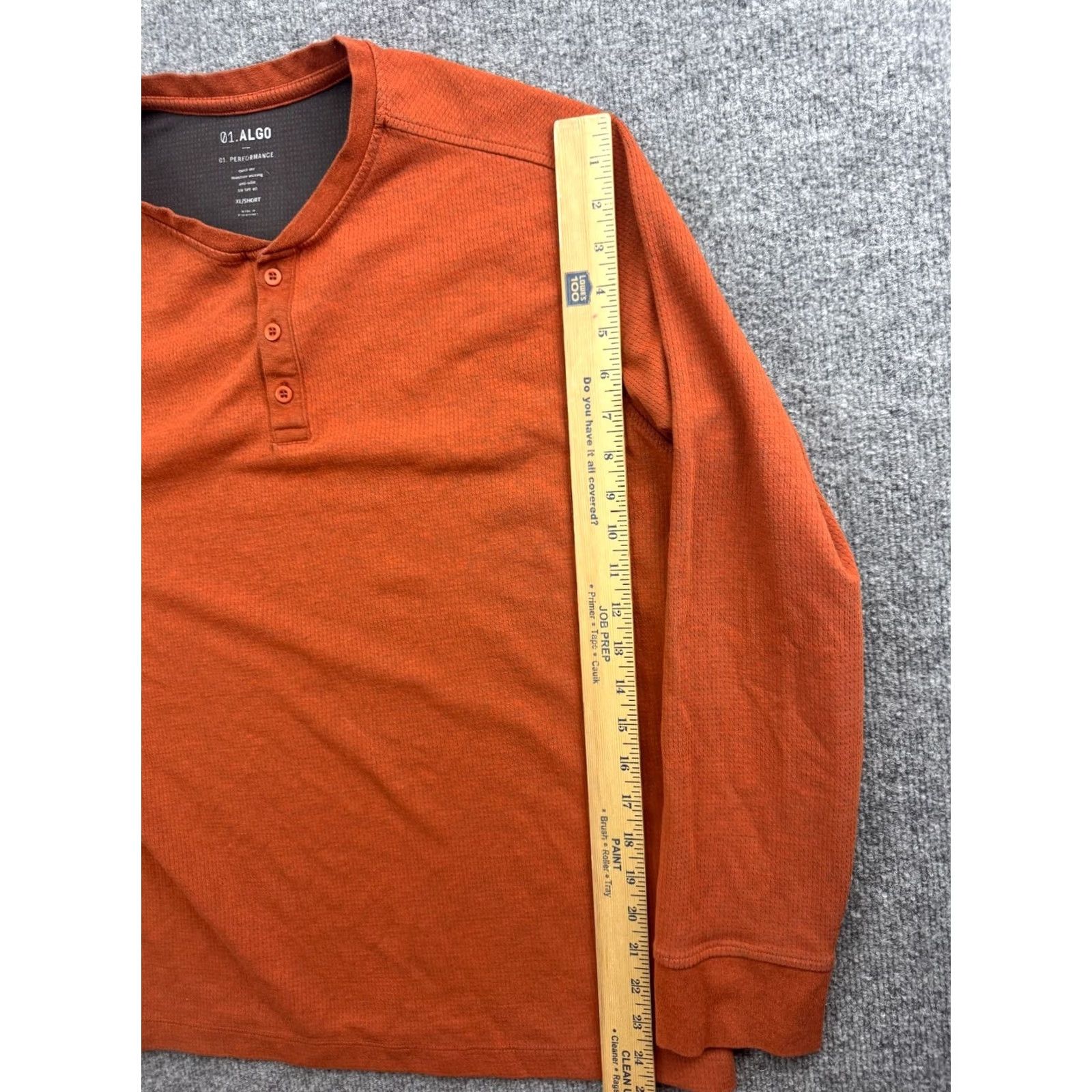 Vintage 01. ALGO Shirt Men's XL Orange Long Sleeve Henley Waffle Knit UPF 40 Size US XL / EU 56 / 4 - 5 Thumbnail