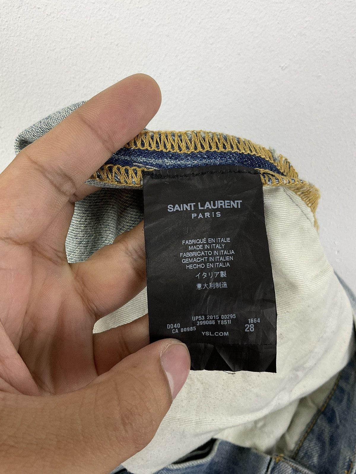 Saint Laurent Paris Saint Laurent Distressed Slim Jean Size US 28 / EU 44 - 12 Thumbnail