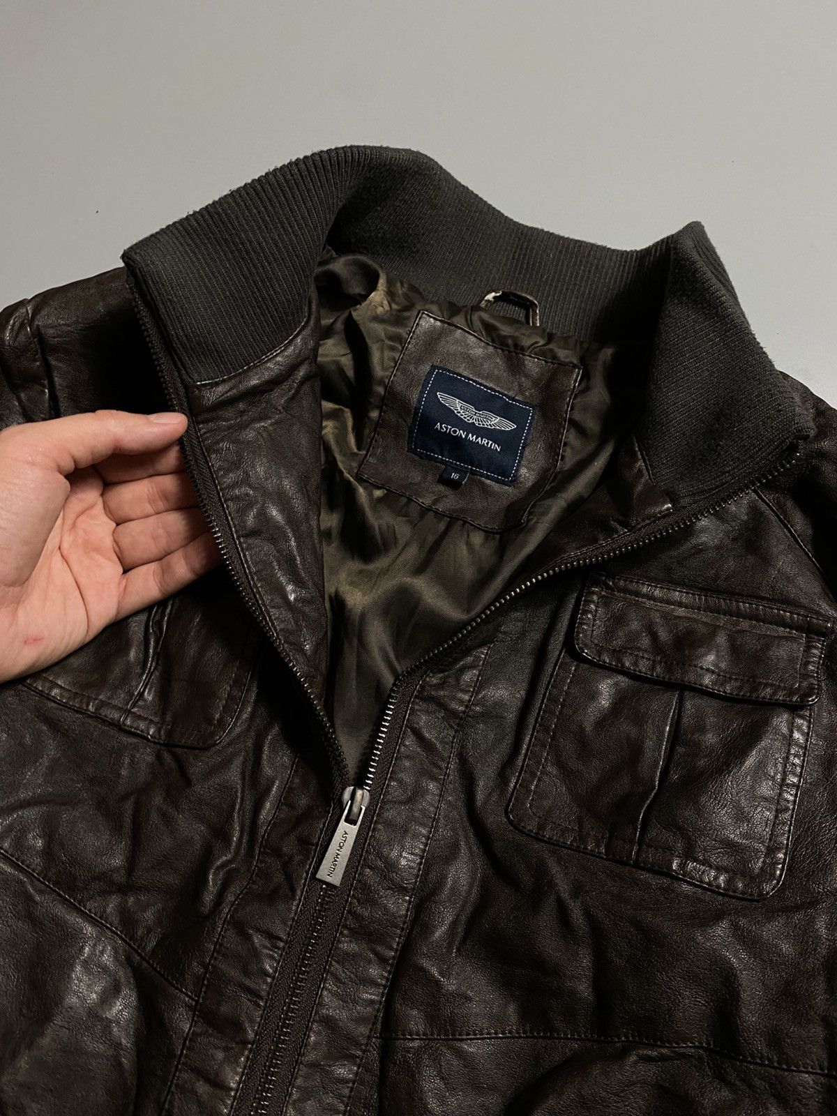Leather Aston Martin vintage racing leather jacket Size US S / EU 44-46 / 1 - 3 Thumbnail