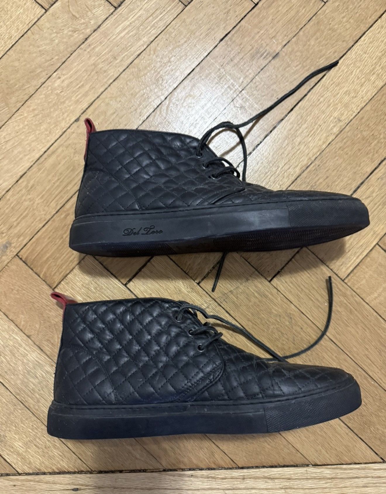 Del Toro Del Toro mens black quilted nappa leather shoes Size US 10 / EU 43 - 8 Thumbnail