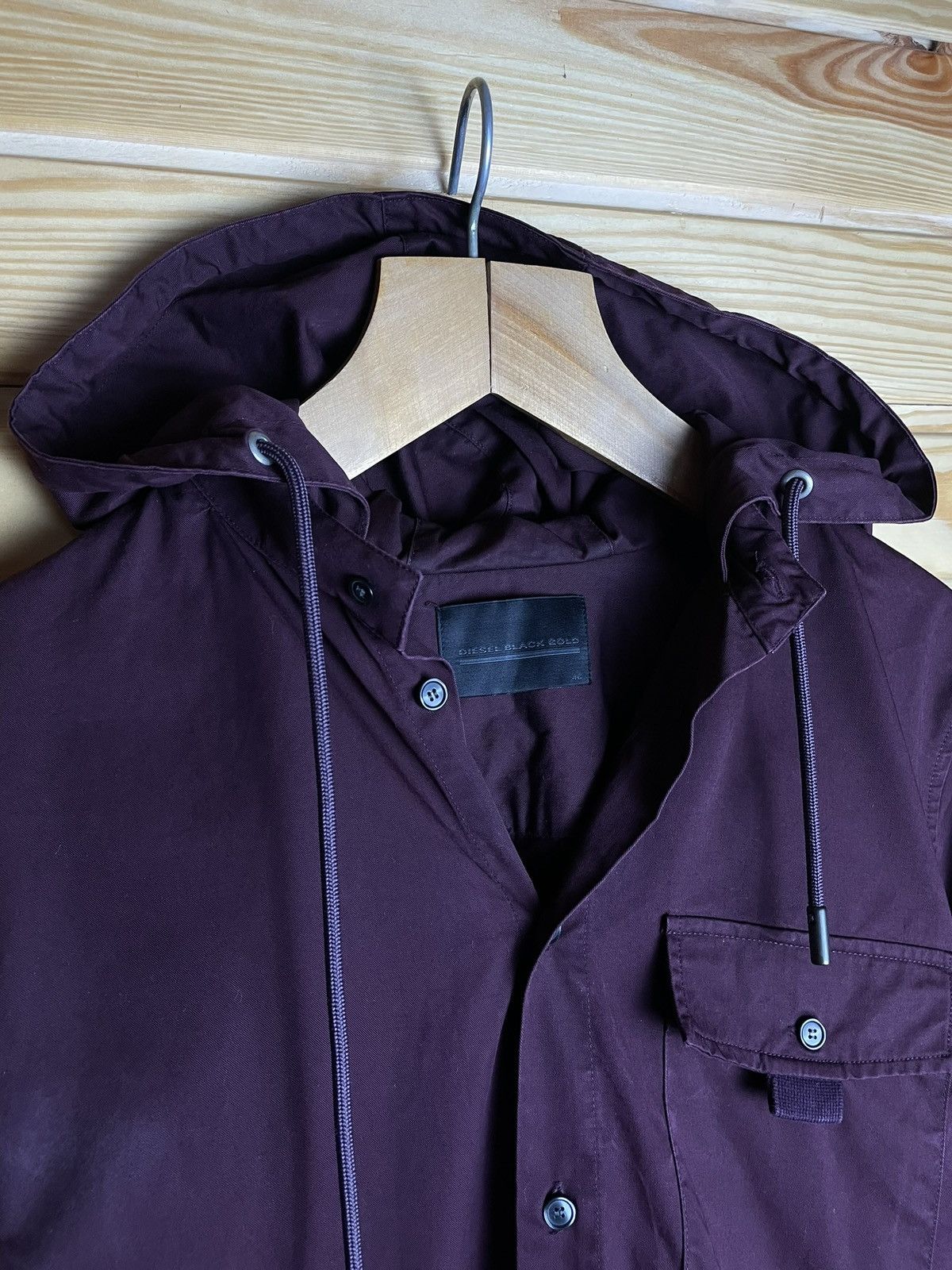 Designer × Diesel Black Gold × Japanese Brand Diesel Balck Gold Hooded Overshirt Jacket Size US M / EU 48-50 / 2 - 2 Thumbnail
