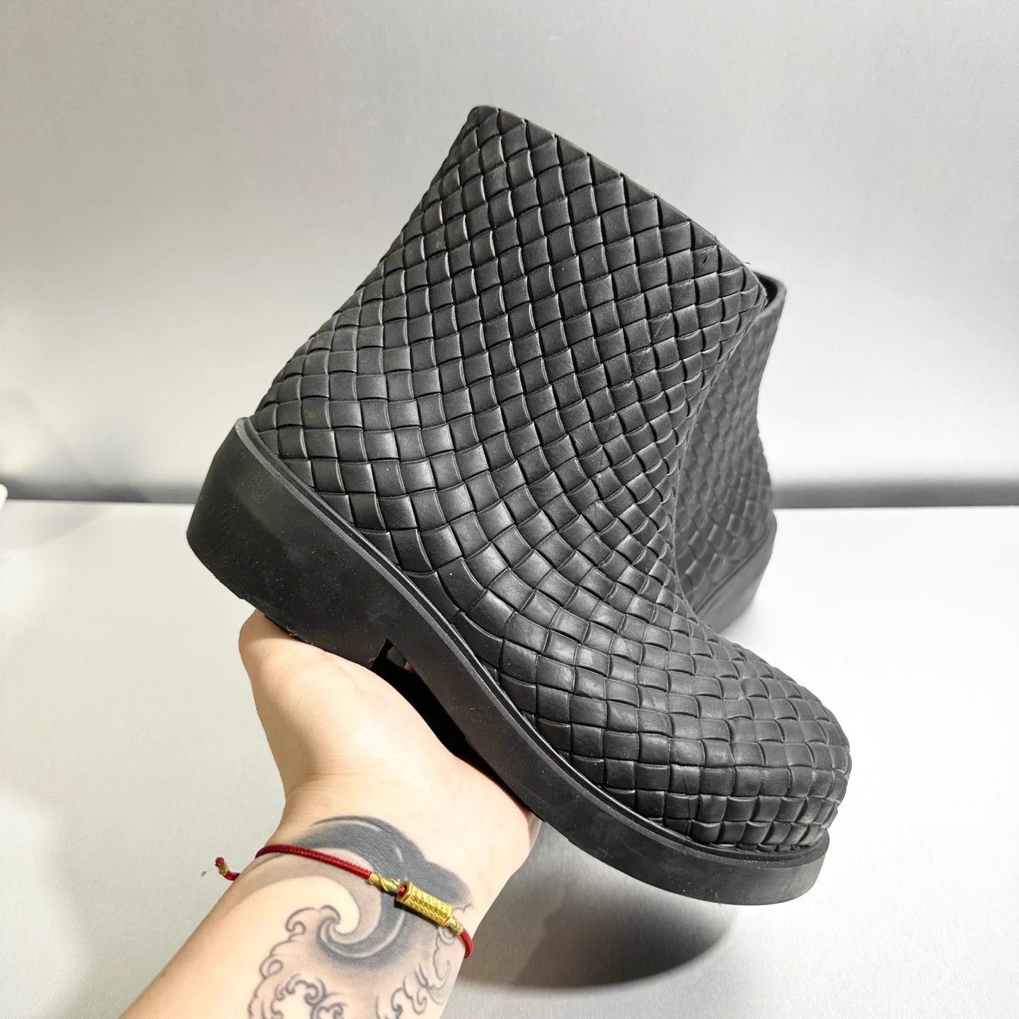 Bottega Veneta Bottega Veneta Black Woven Boots 37 EU Worn Once Size US 6 / IT 36 - 7 Thumbnail