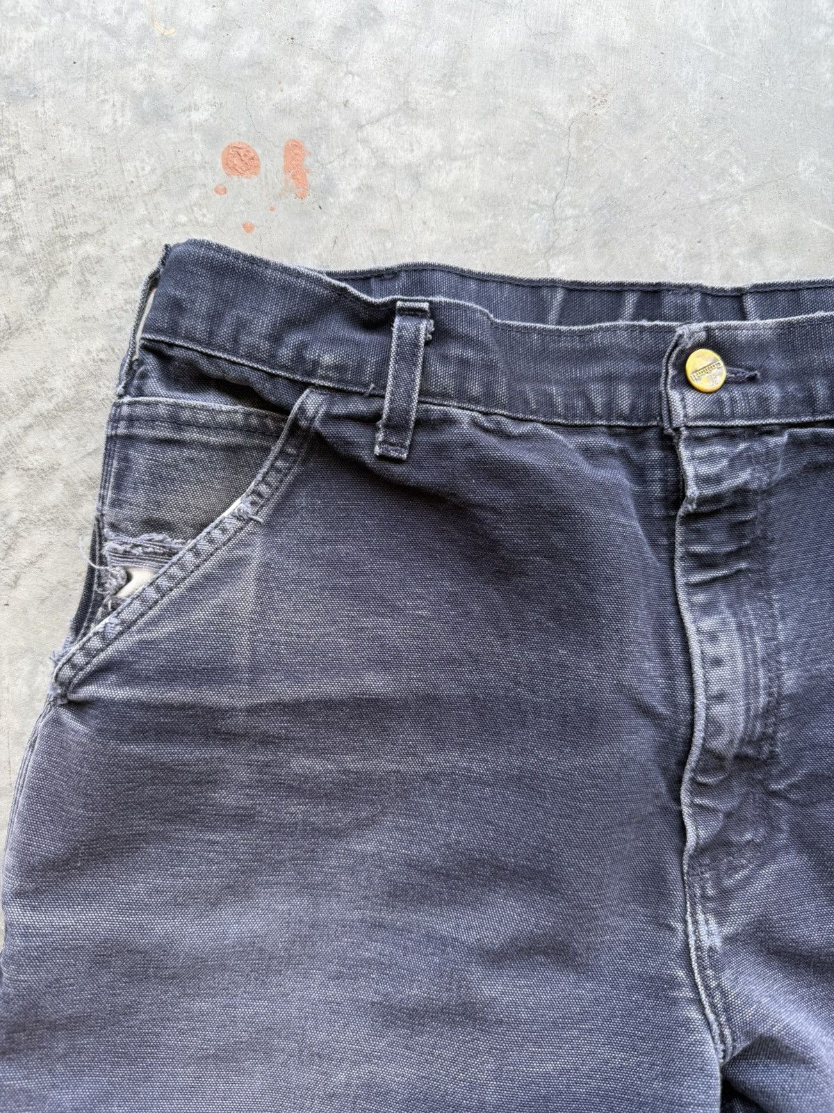 Carhartt Faded Distressed Navy Carhartts Size US 33 - 3 Thumbnail